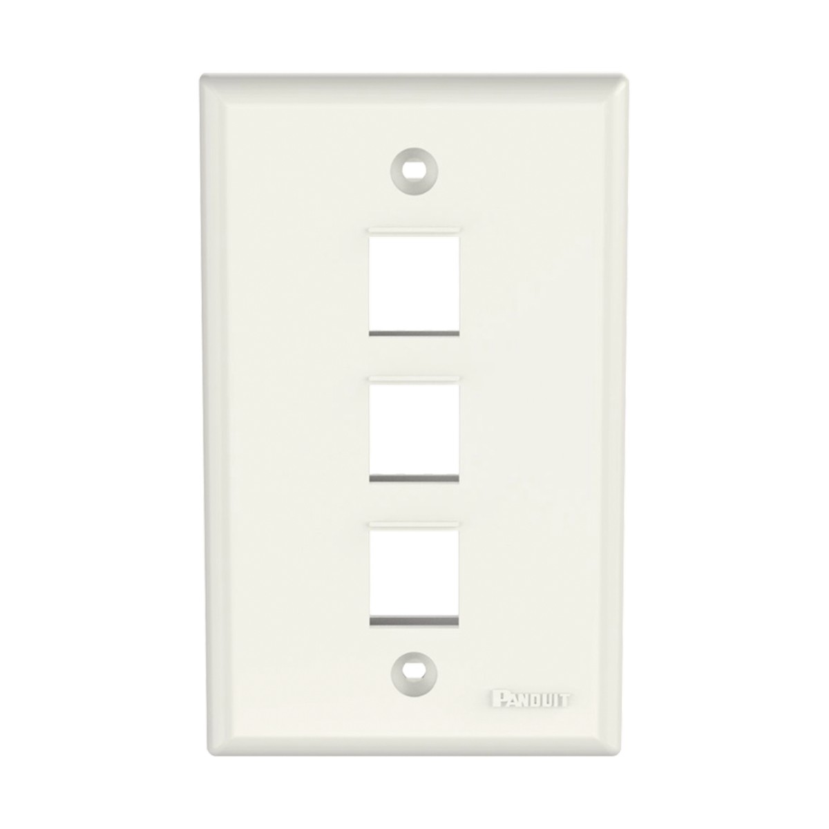 Placa de Pared Vertical, Salida Para 3 Puertos Keystone, Color Blanco Mate