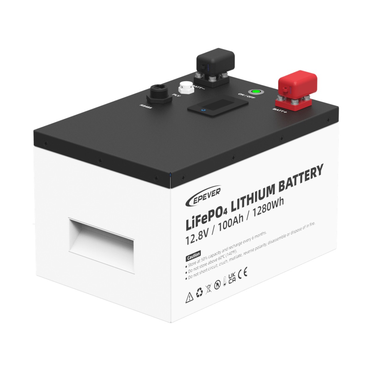 Batería de Litio LiFePO4 / 12.8 Vcc / 100 Ah / 1.28 kWh / Pantalla LCD / Carcasa Metálica