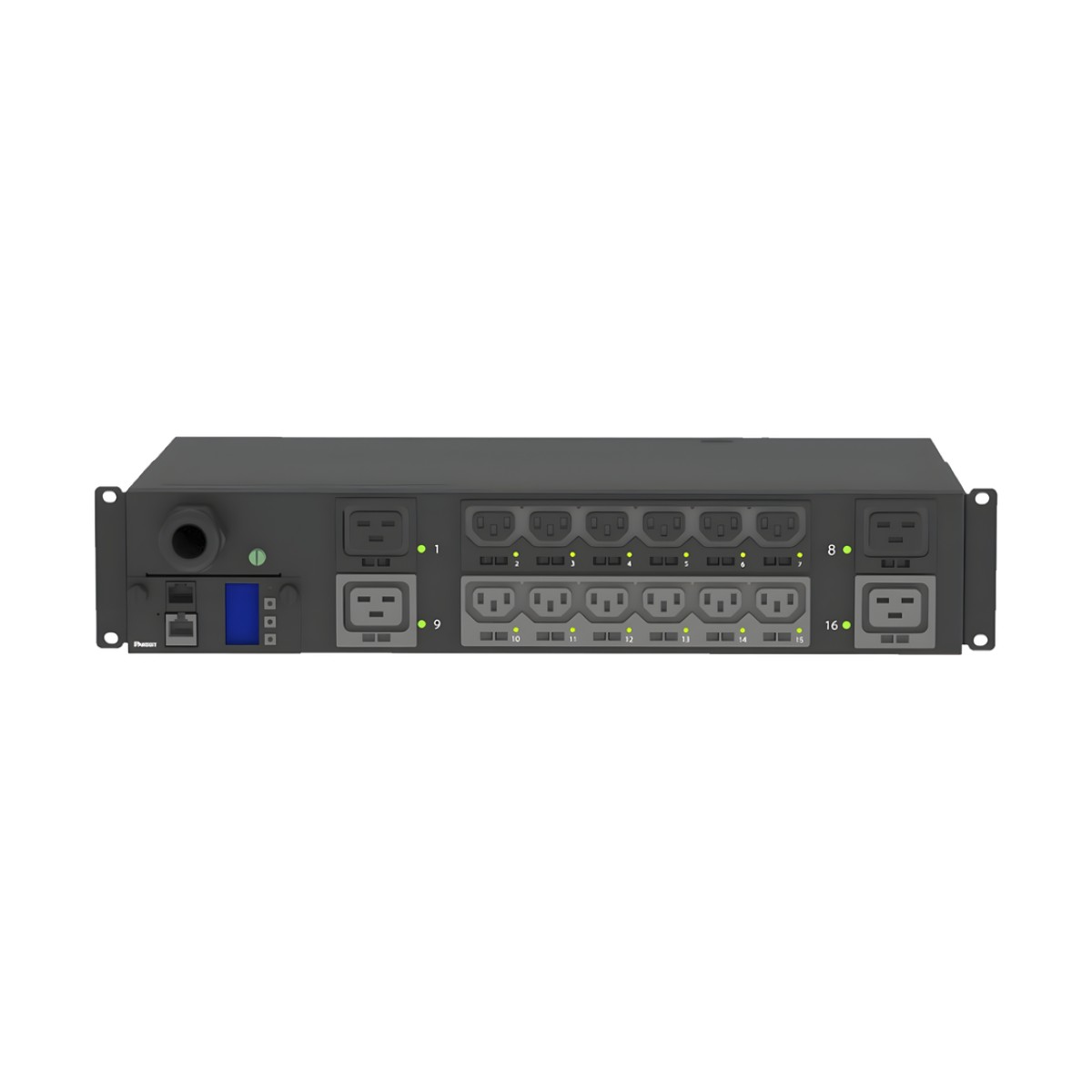 PDU G5 Monitoreable y Switchable (MS) para Distribución de Energía, Enchufe de Entrada NEMA L6-30P, Con 12 Salidas C13 y 4 Salidas C19, Horizontal 19in, 208 Vca, 30 Amp, 2UR