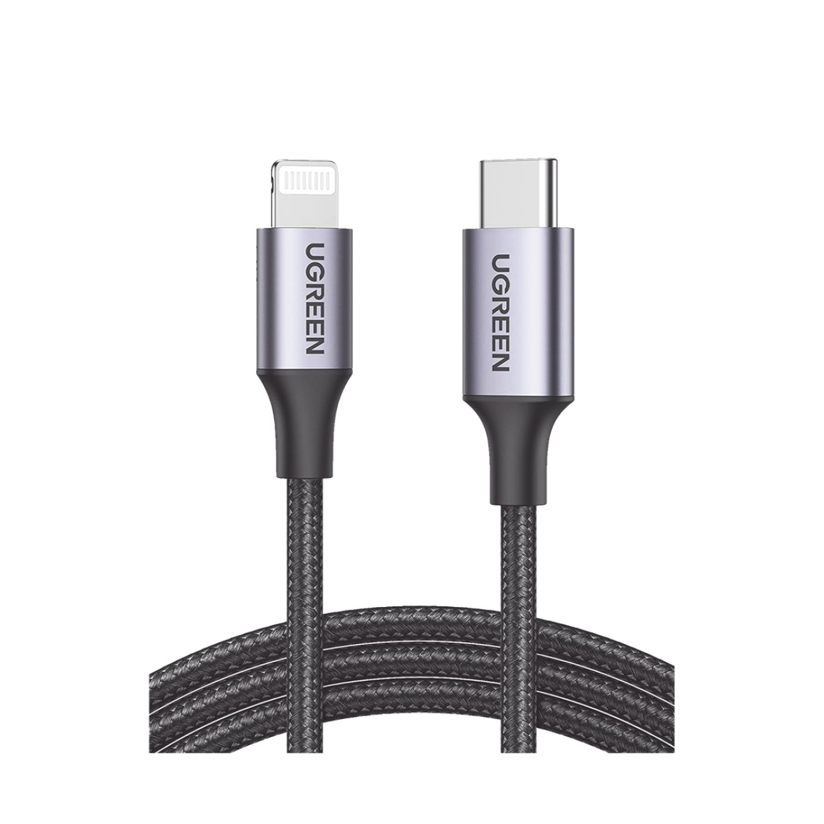 Cable USB-C a Lightning | 1 Metro (3.28 Pies) | Certificado MFi | Carga Rápida 60W | 480 Mbps | Conector C94 | Adecuado para iPhone, iPad y iPod | Protección Integrada | Caja de Aluminio | Nylon Trenzado | Color Negro