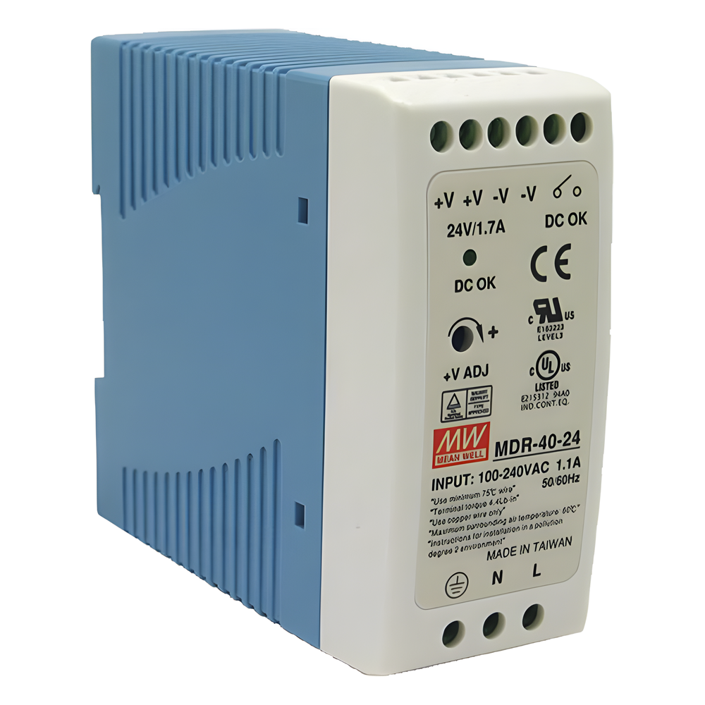 Fuente de Poder Industrial / Entrada 85-264 VCA / Salida 24 VDC 1.7 A 40 W / Riel DIN