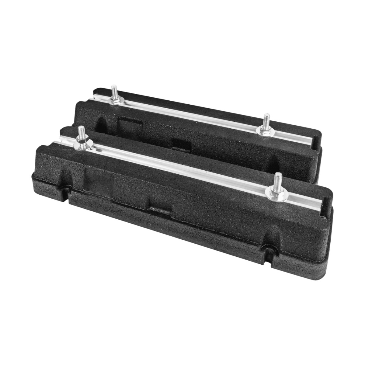 Kit de 2 Bases Antivibratorias para Minisplit / Carga 370 Kg / Canal Deslizante de Aluminio / Nivel Integrado / Caucho de Alta Resistencia
