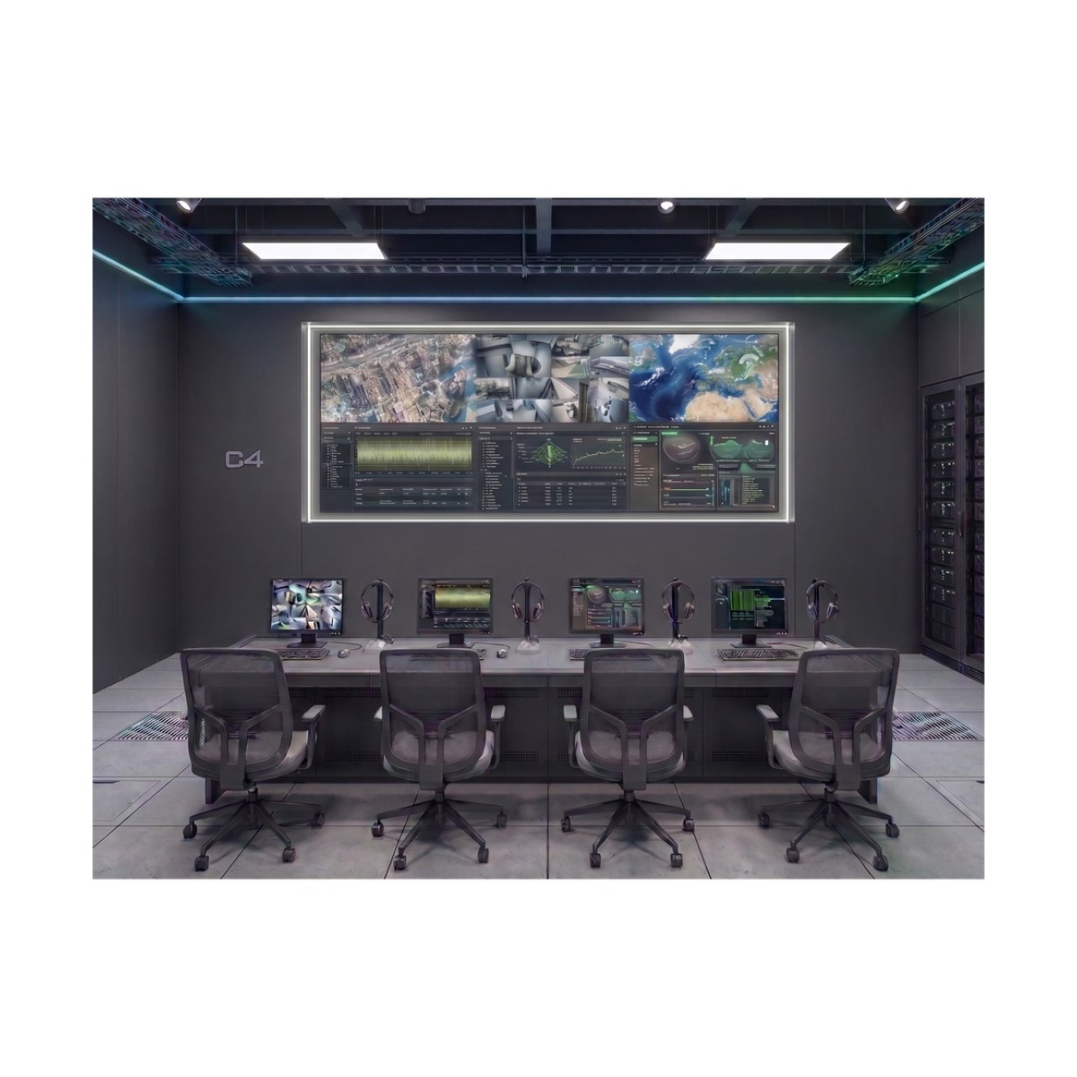 Kit Videowall 3x2 / 6 Pantallas 55" Full HD / Decodificador 16CH 4K / Montaje de Pared / Hikvision