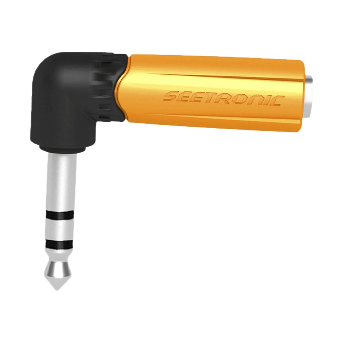 Conector Estéreo | 1/4in - 1/4in | Conector de angulo recto | Adaptador de Carcasa de Plastico