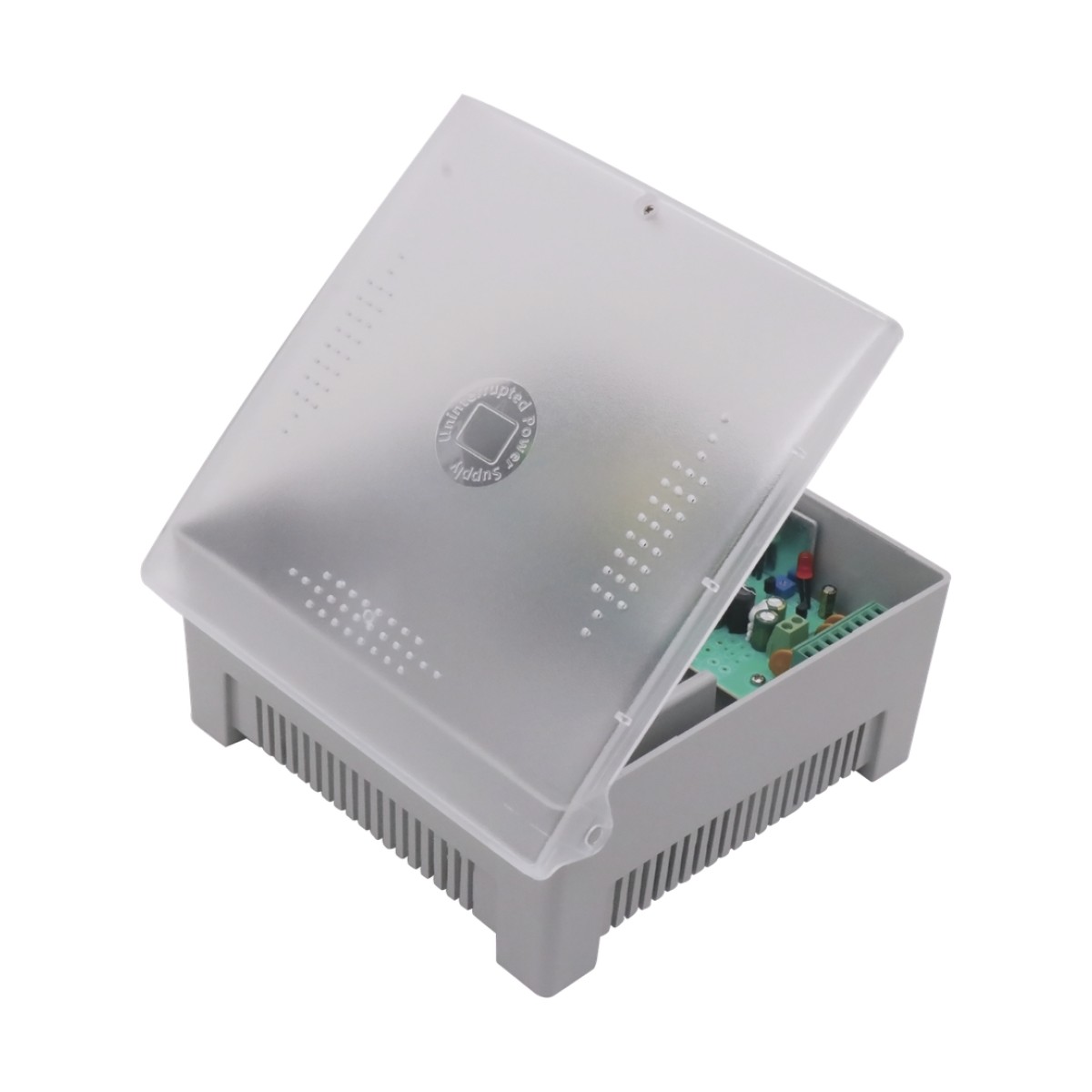 Fuente de Poder con Gabinete de 4 Salidas de 11 - 15 Vcc / 5 Amper /  Voltaje de Entrada: 96 - 264 Vca / Soporta Protección contra Sobrecorriente de Salida, Protección contra Cortocircuito / Led Indicador