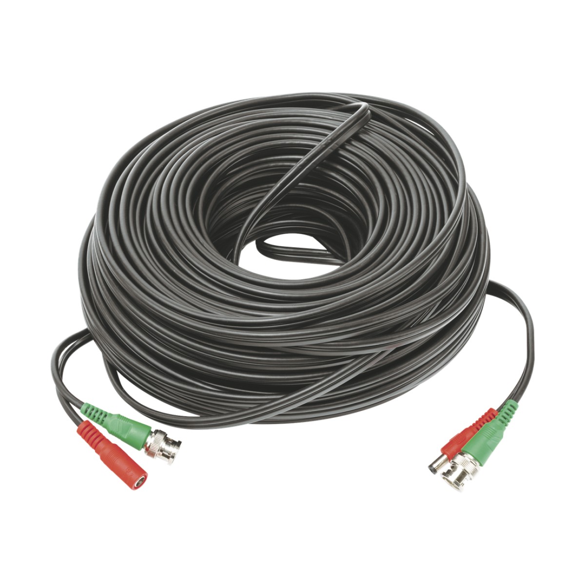 Cable Coaxial (BNC RG59) + Alimentación / SIAMES / 50 Metros (164 Pies) / 100% COBRE / Para Cámaras 4K / Uso Interior y Exterior