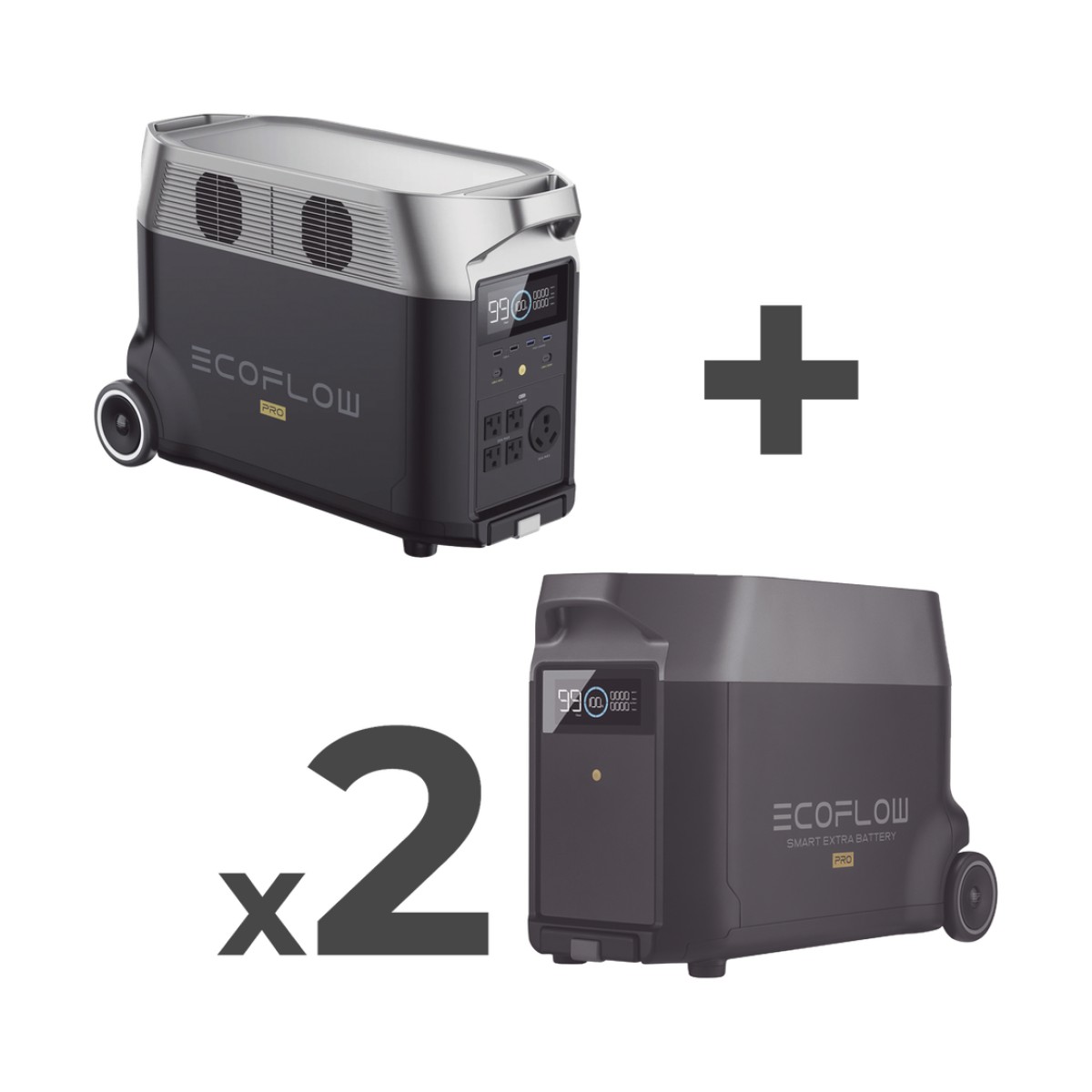 Estación de Energía Portátil DELTA PRO 3600Wh Litio LFP / 5 AC 3600W (7200W Pico) / 2 USB-C 200W / Capacidad para Aumentar Respaldo / Cargador de Coche 10A a 12.6V / Conectividad WiFi y Bluetooth (App) / Carga Solar 1600W Ma