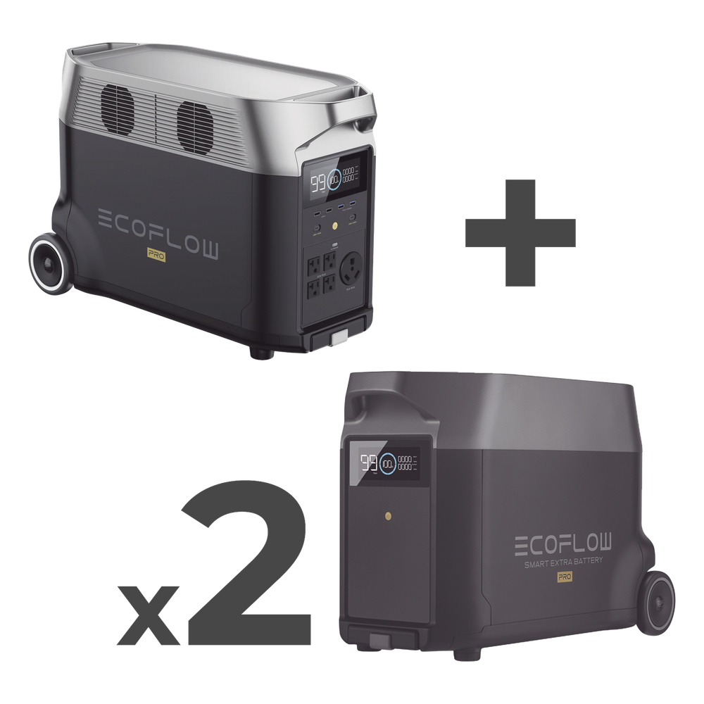Estación de Energía Portátil DELTA PRO 3600Wh Litio LFP / 5 AC 3600W (7200W Pico) / 2 USB-C 200W / Capacidad para Aumentar Respaldo / Cargador de Coche 10A a 12.6V / Conectividad WiFi y Bluetooth (App) / Carga Solar 1600W Ma