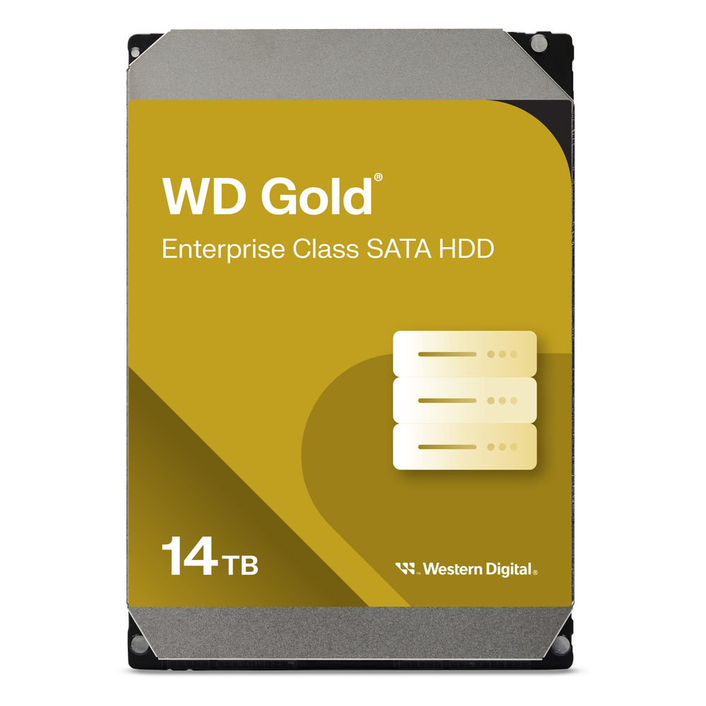 Disco Duro Empresarial WD Gold / SATA 6 Gb/s / 14 TB / 7200 RPM / Tecnología HelioSeal / ArmorCache / 5 Años Garantía / 2.5M Horas MTBF