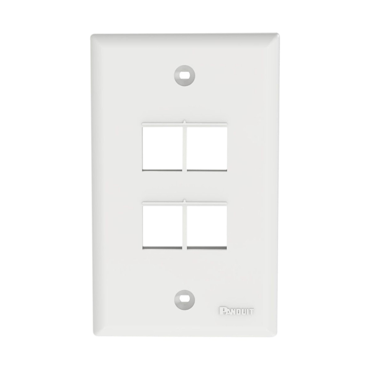 Placa de Pared Vertical, Salida Para 4 Puertos Keystone, Color Blanco