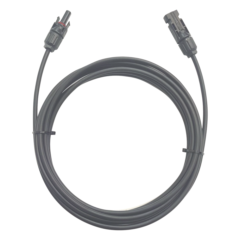 Cable Fotovoltaico / 1 metro / Color Negro / Calibre 10 AWG / Terminal MC4-Macho y Hembra en  ambos extremos