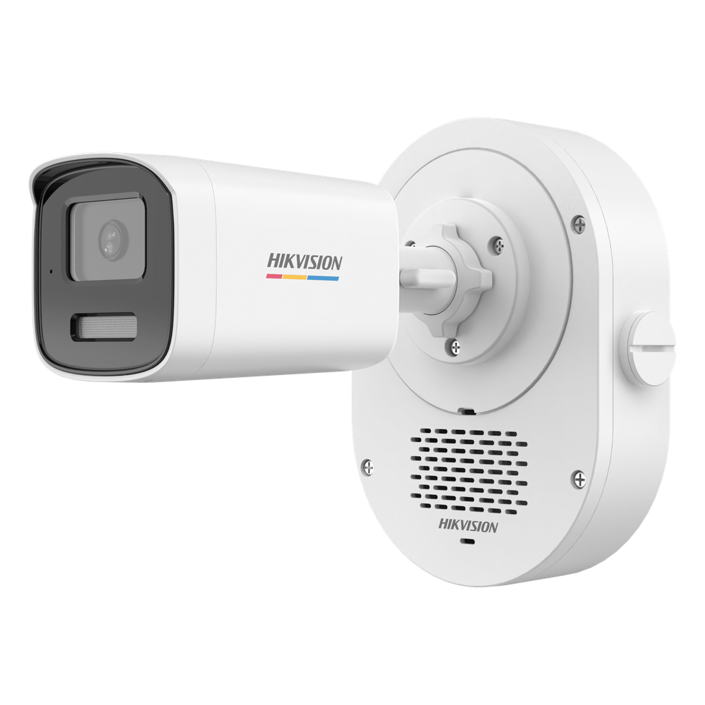 Bala IP 4 Megapixel / ColorVu 3.0 + SoundMax / Lente 4 mm / Dual Light 50 mts (164 ft) IR + Luz Blanca / Bocina + Micrófono Integrados / Luz Estroboscópica Rojo-Azul / AcuSense Lite / Exterior IP67 / WDR 120 dB / PoE / Micro SD