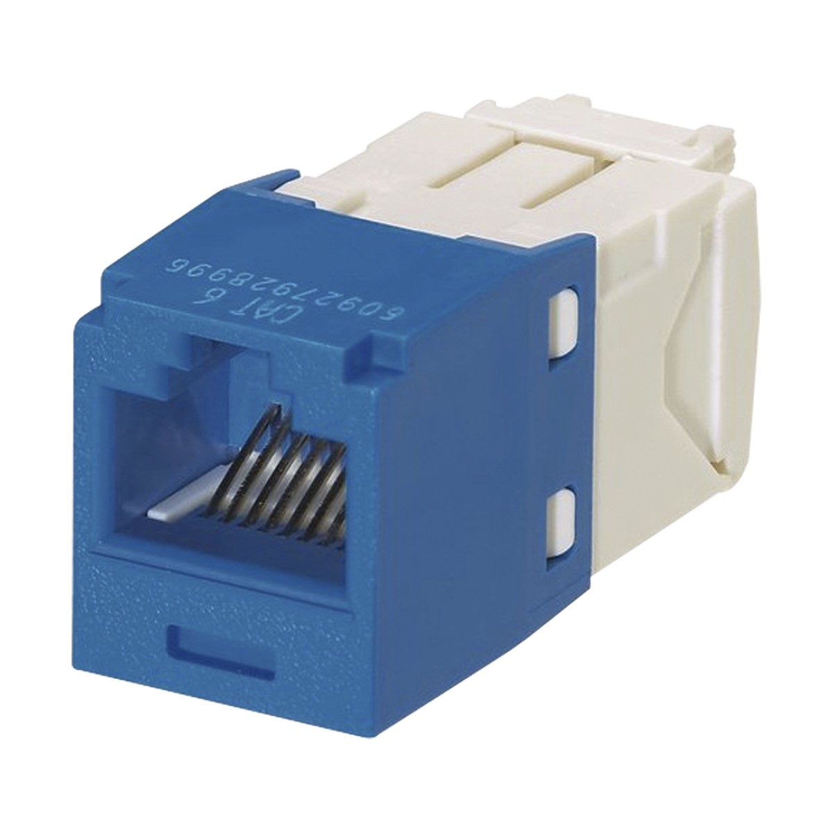 Conector Jack RJ45 Estilo TG, Mini-Com, Categoría 6, de 8 Posiciones y 8 Cables, Color Azul