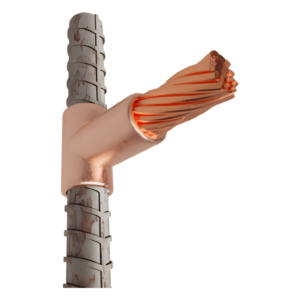 Molde para Soldadura exotemica para cable Horizontal cal. 4/0 a Varilla Corrugada Vertical de 1/2
