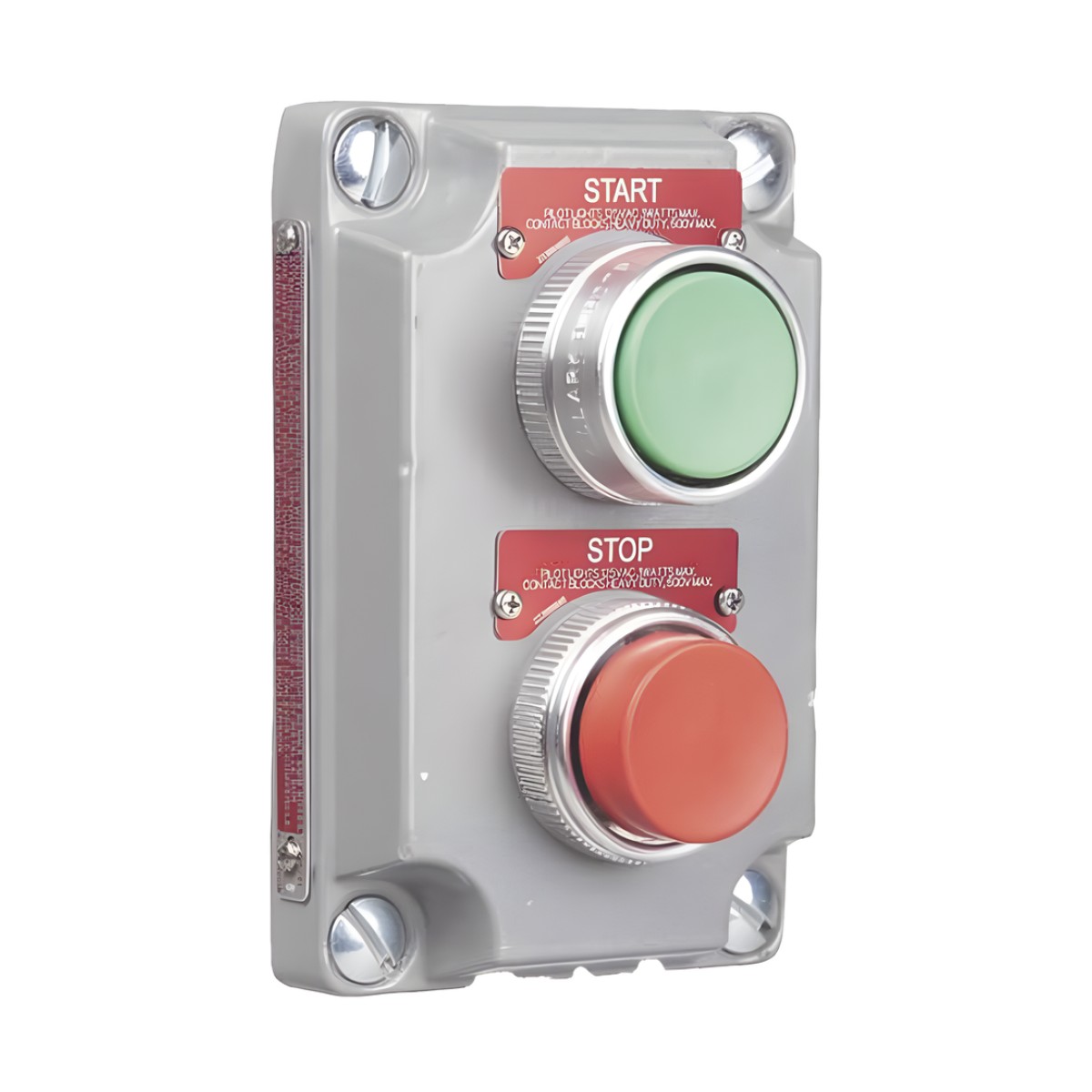 Cubierta para Estación de Control con 2 Botones Pulsadores de Arranque y Paro.