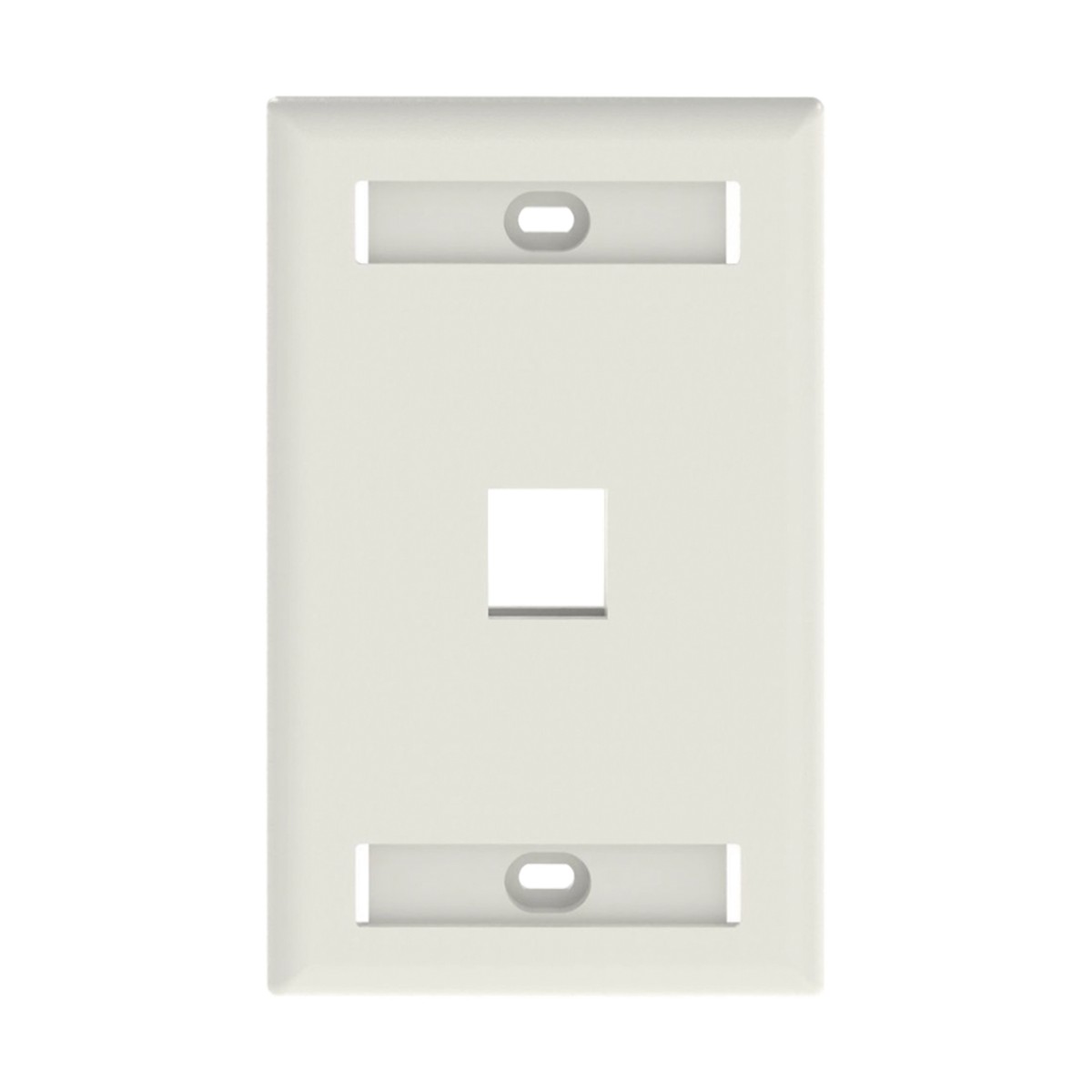 Placa de Pared Vertical, Salida Para 1 Puerto Keystone, Con Espacios Para Etiquetas, Color Blanco
