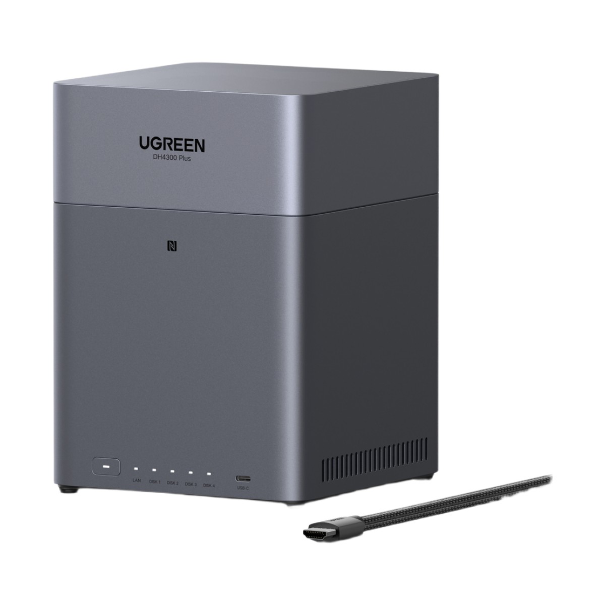 NAS UGREEN NASync DH4300PLUS  / 4 Bahías SATA / Procesador RK3588C 8 GB RAM / 2.5GbE Puerto / HDMI 4K / USB 3.2 Type-C / RAID 0/1/5/6/10 / Acceso Remoto UGREENlink
