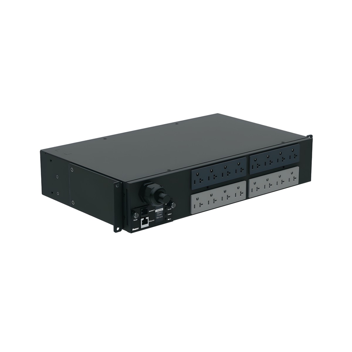 PDU Monitoreable (MI) para Distribución de Energía, Enchufe de Entrada NEMA L5-30P, Con 16 Salidas 5-20R, Horizontal 19 in, 120 Vca, 30 Amp, 2 UR