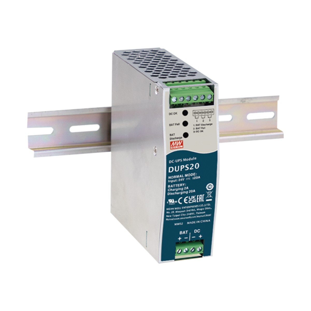 UPS CD / Salida 24 VDC 20 A / Riel DIN / Para Baterías de 4 a 135 Ah