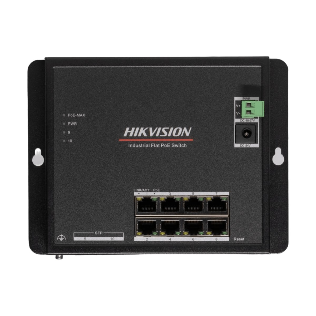 Switch Industrial / Administrable Gigabit / 8 Puertos Gigabit PoE+ (30 W) / 2 Puertos SFP / 240 W Total / 48 a 57 VCD / Ideal para Proyectos / 300 Metros de Distancia