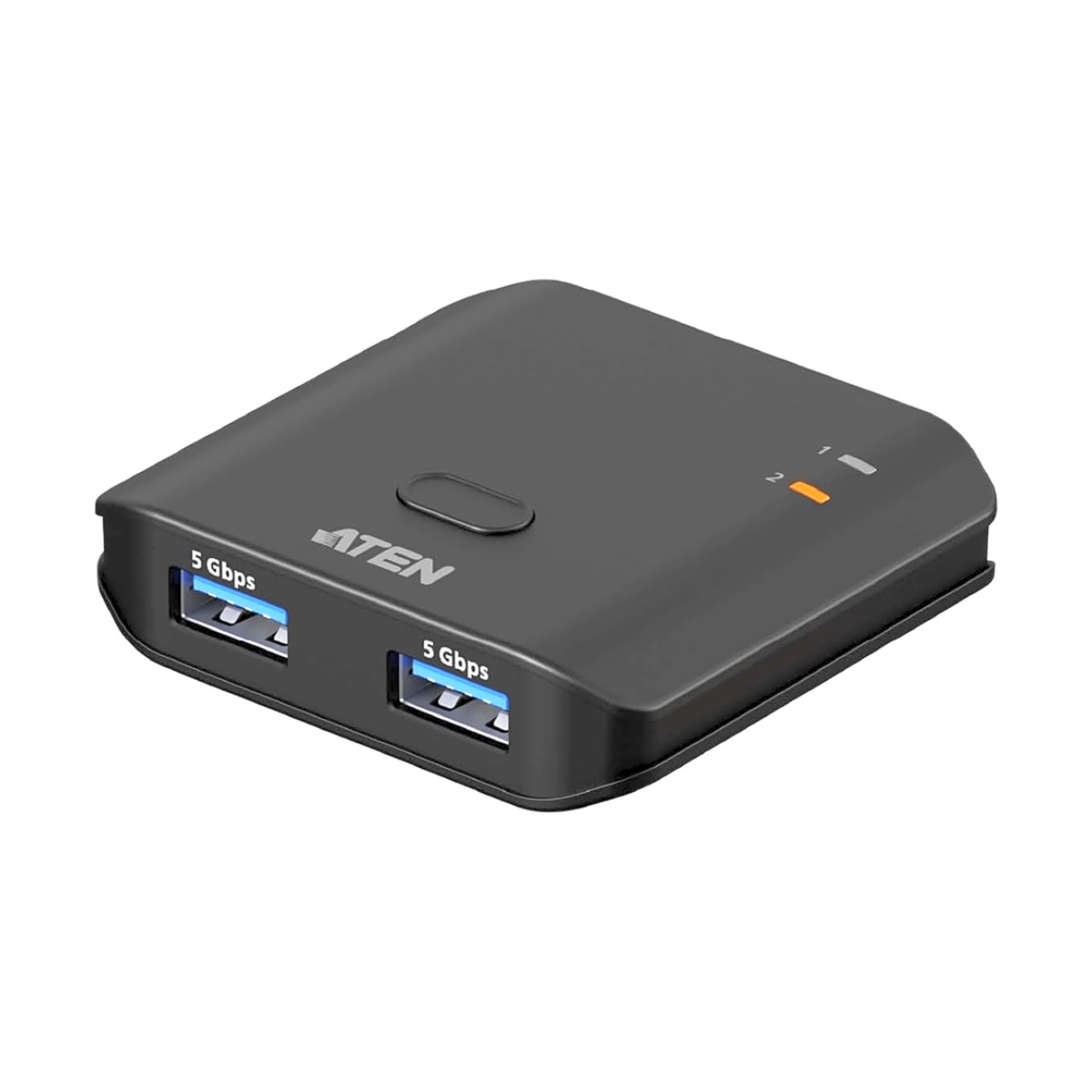 Switch USB 3.2 Gen 1 Essentials | 2 Puertos USB Tipo-A | 2 Computadoras | 5 Gbps | InstaSync | Botón Físico | Diseño Compacto | Plug-and-Play