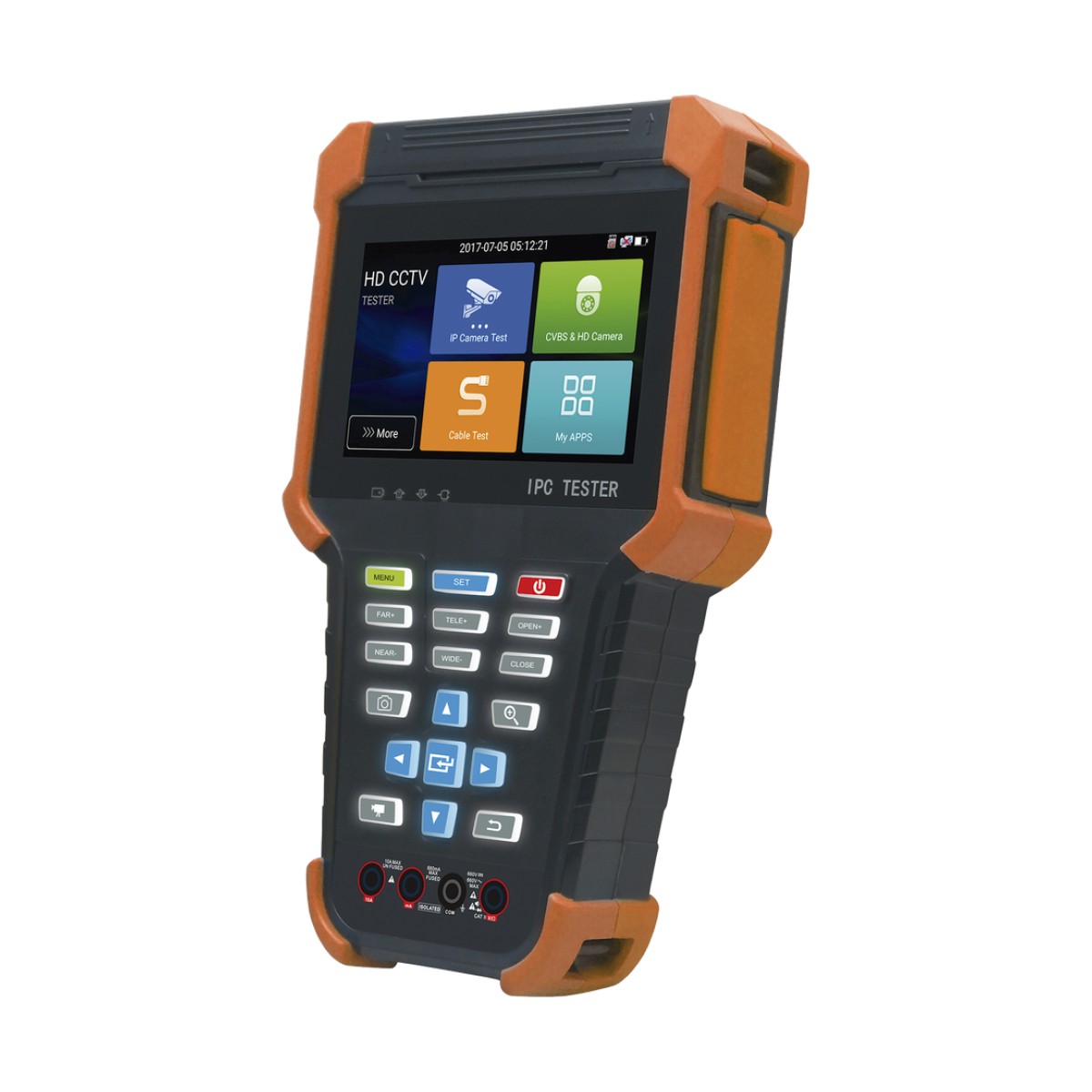 Tester de Video Profesional | Pantalla 4" Touch | Ideal para Cámaras IP/ HD (TVI, CVI, AHD y CVBS) | 4K | H.265/H.264 | PoE | WiFi | Cable Tester | Multímetro Digital | Todo en Uno para tu CCTV.