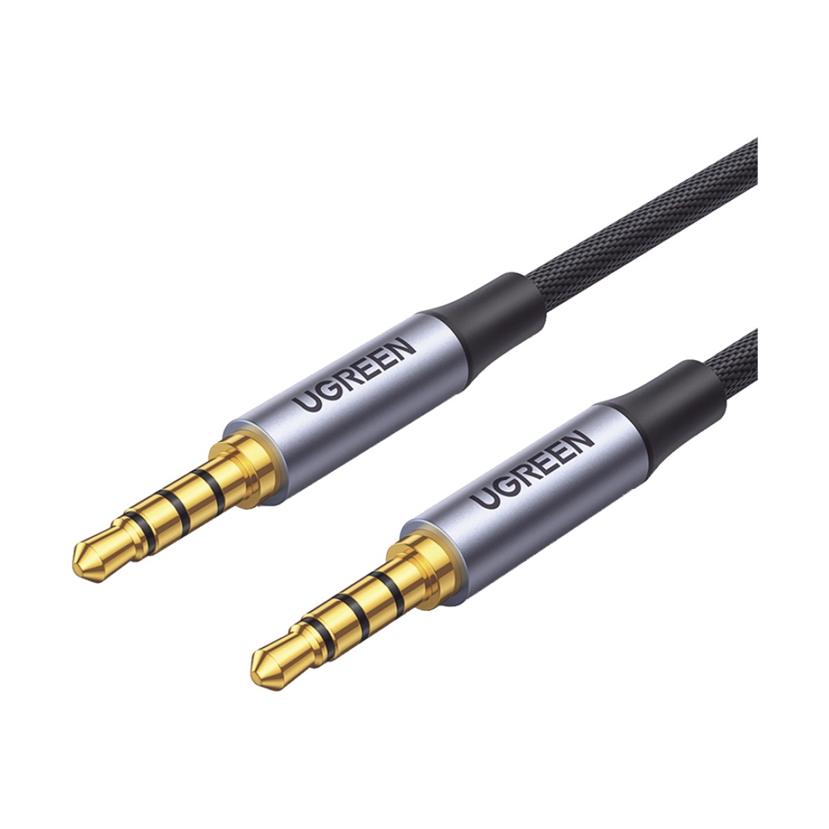 Cable Auxiliar de 3.5mm / Cable Audio Estéreo / Núcleo de Alambre de Cobre Esmaltado / Carcasa de Aluminio Azul + Nylon Trenzado /  Soporta Micrófono / 2 Metros