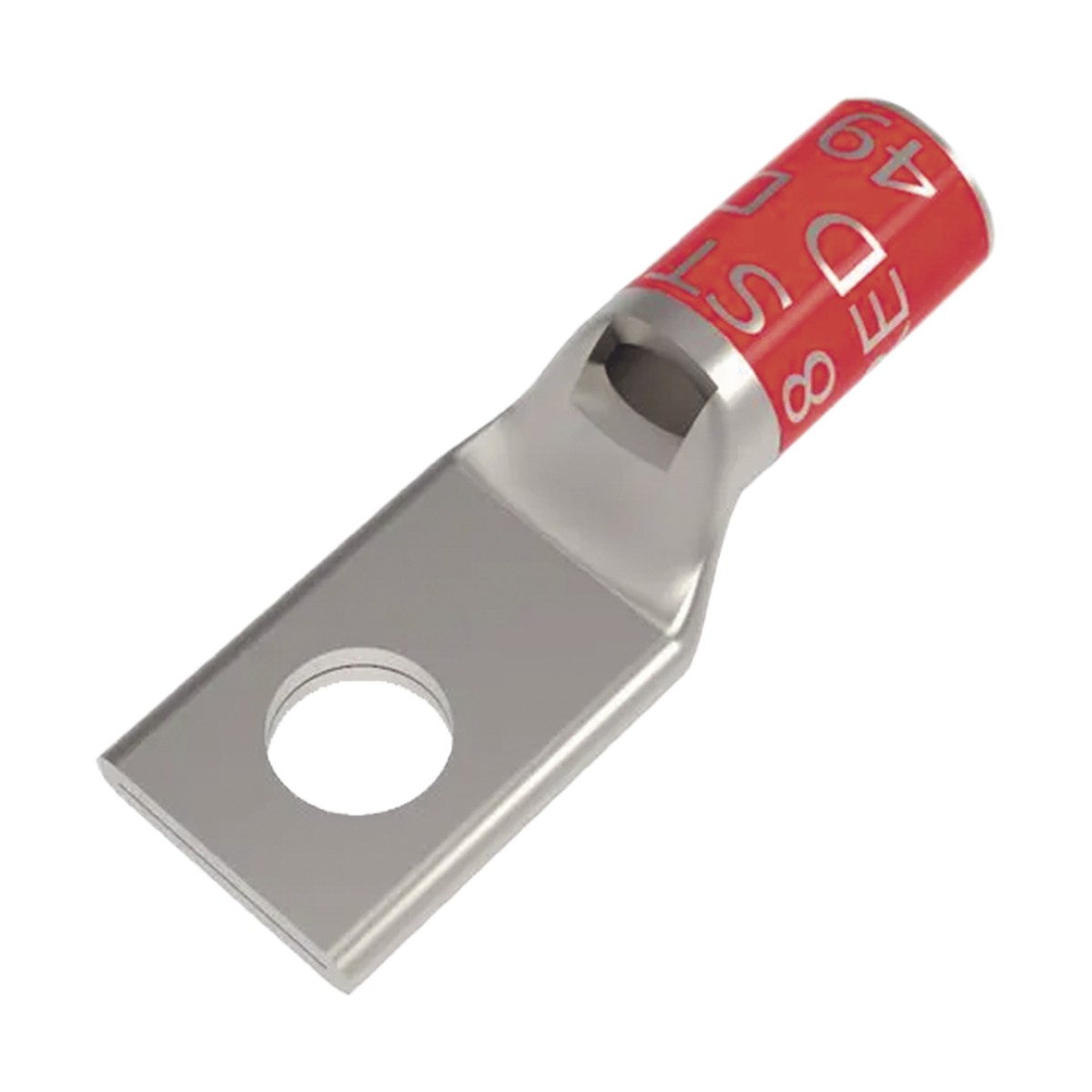 Zapata Terminal de Compresión BURNDY Cañón Corto para Tornillo de 5/16" y Calibre 8 AWG.