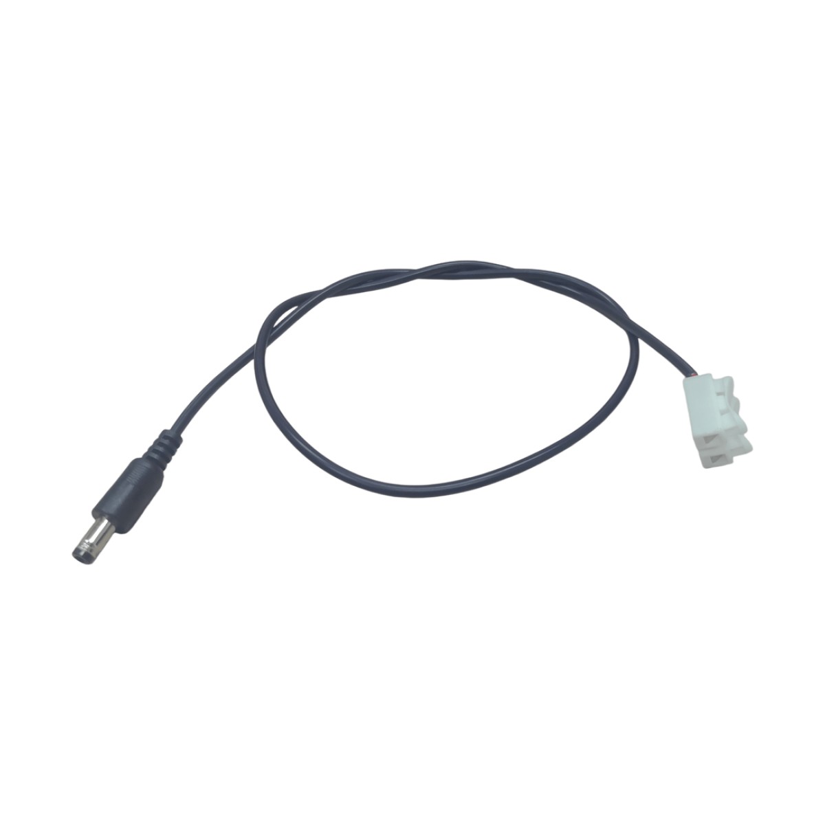 Cable con Conector Macho (Pigtail) | Forro Negro | Terminal Blanca | Alimentación para Vcc con Puntas Libres | Polarizado | Largo 22 cm ( 8.66 Pulgadas)  | Calibre 22AWG.