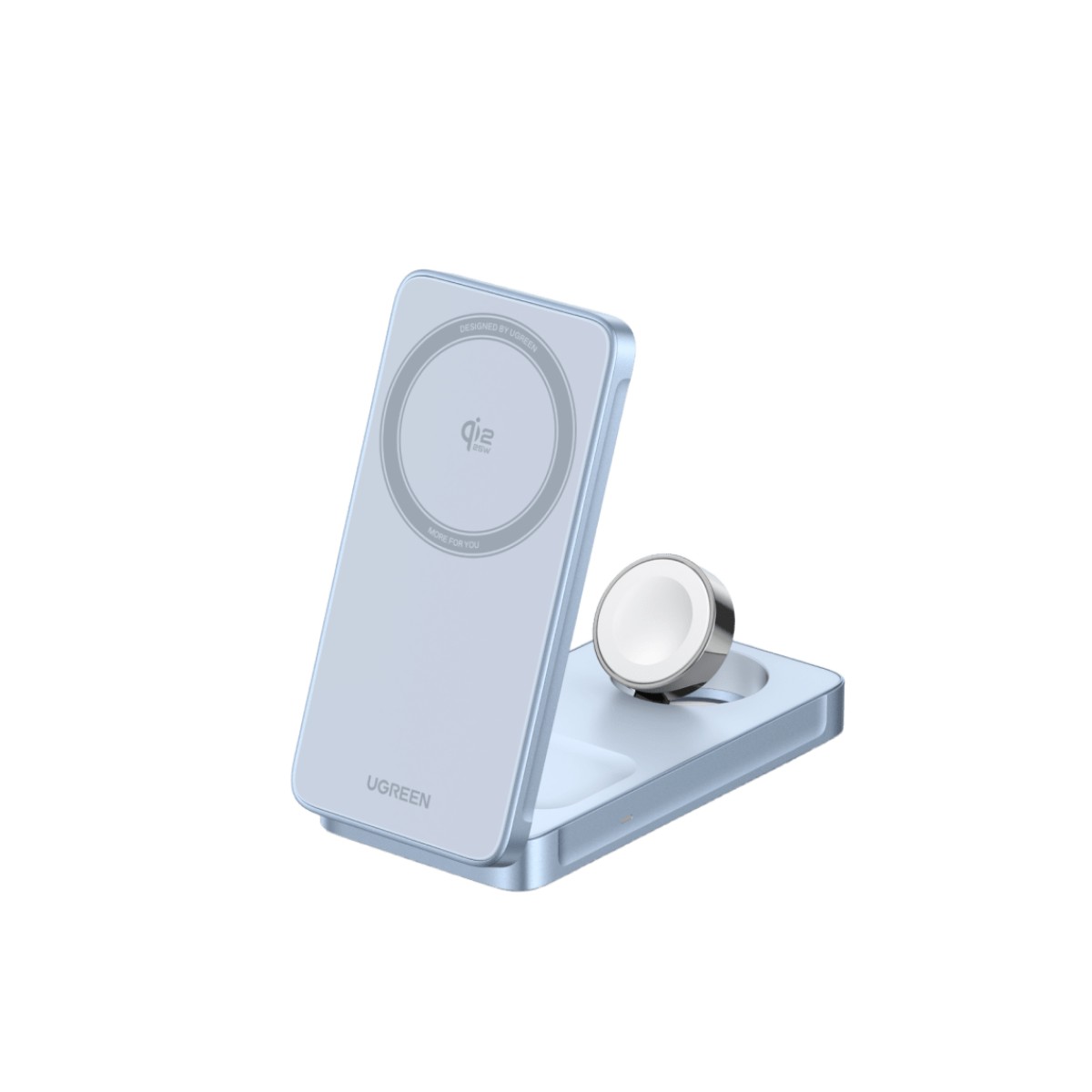 Cargador Inalámbrico Magnético 3-en-1 / Entrada 5V-12V / Salida 15W Máx / Carga Simultánea Teléfono-Reloj-Auriculares / Soporte Ajustable / Compatibilidad Qi