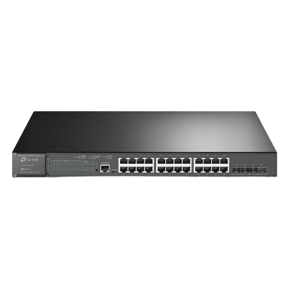 Switch L2+ Omada PoE+ / 24 Puertos PoE+ 10/100/1000 Mbps / 4 Puertos SFP+ 10G / 2 Puertos Consola (RJ45 y microUSB) / Administración Centralizada Omada o Stand-Alone / Multicast IGMP / Presupuesto PoE 384W / Montaje en Rack / (SG3428XMP)