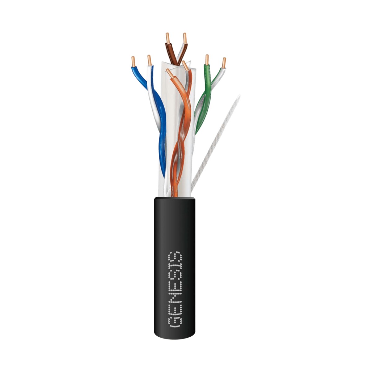 Carrete de Cable de 305 Metros (1000 Pies) Cat6 Calibre 24 Exterior para Climas Extremos, RoHS, Color Negro