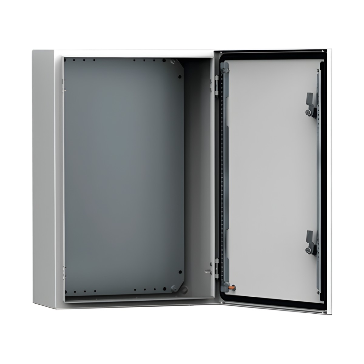 Gabinete de Uso Exterior MAS 250 x 200 x 155 mm (9.84 x 7.87 x 6.10 in) / NEMA 4/12/13 / IP66 / IK10 / Acero Dulce 1.5 mm / Platina de Montaje Incluida / Color Gris Claro