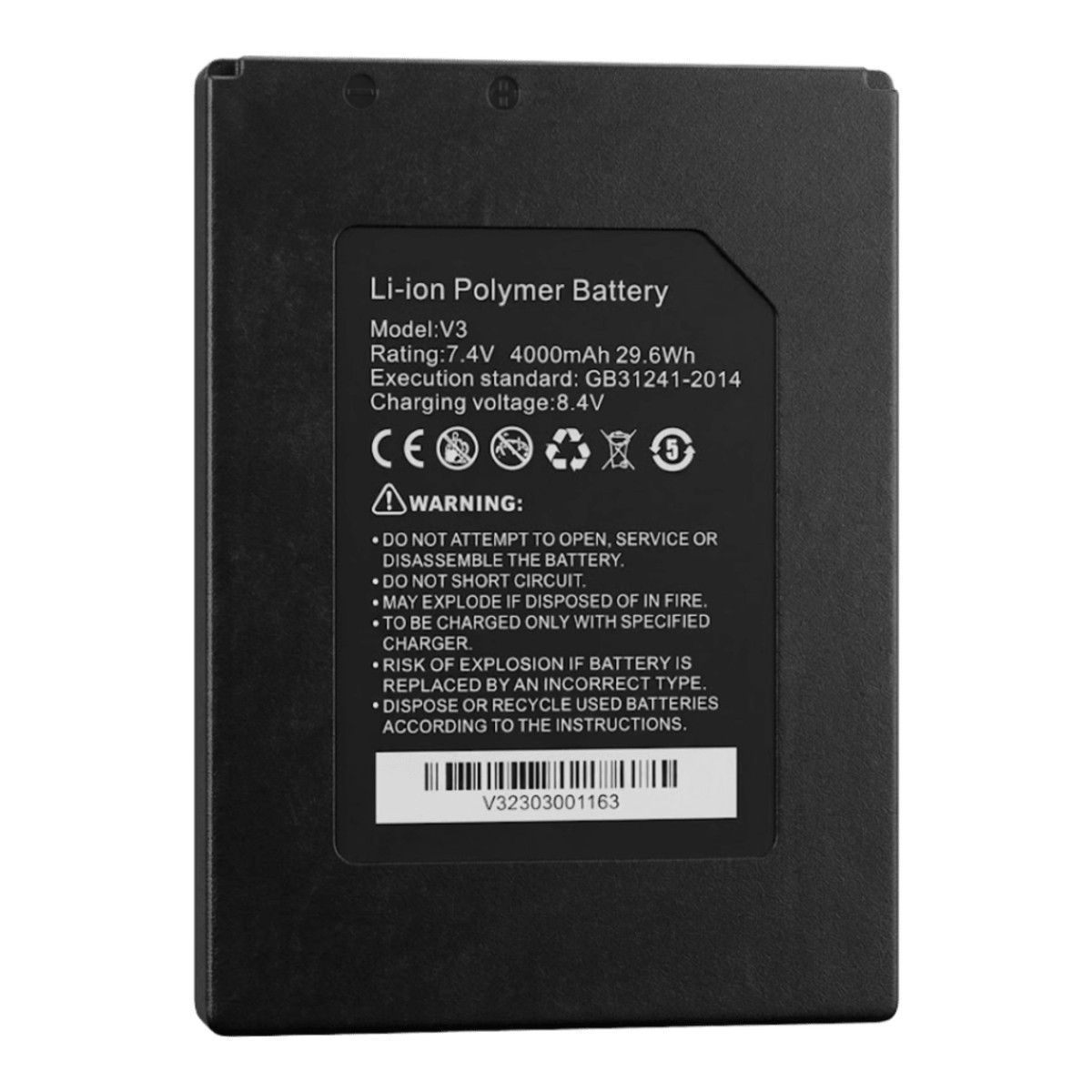 Batería Li-Ion para tester de Video | Compatible con EPMONTVI4KLITE | 7.4 VCC | 4000 mAh | 29.6 Wh | Voltaje de Carga 8.4 VCC |  Peso 320 g (0.70 lb).