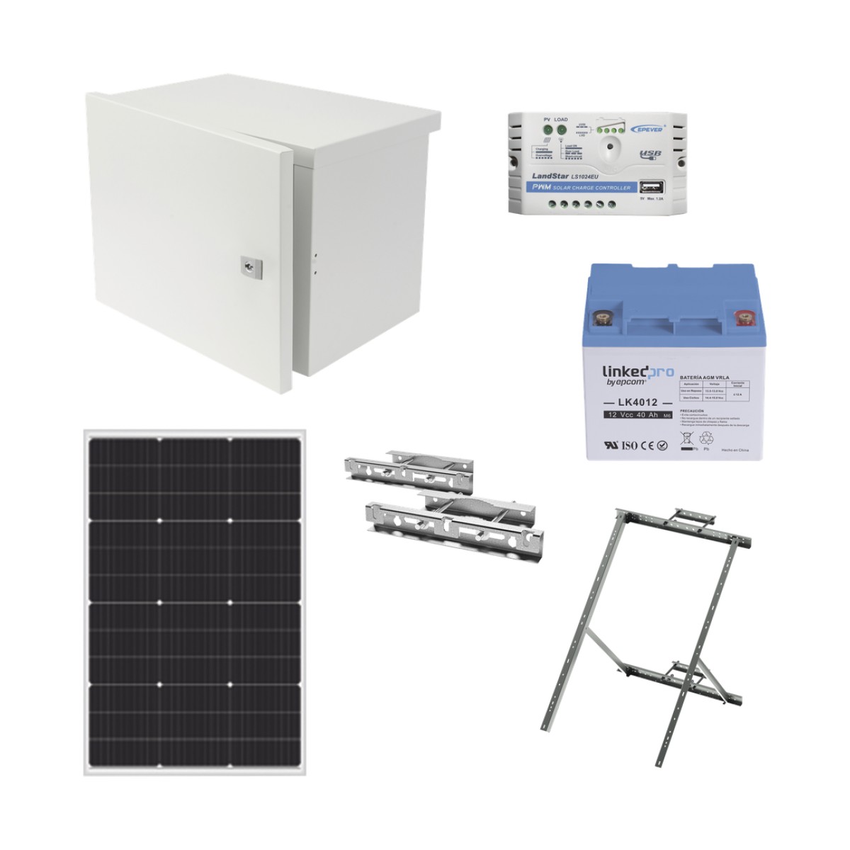 Kit de Alimentación PV para CCTV 12 Vcc Hasta Máximo 14 Watts para Cámara y Enlace