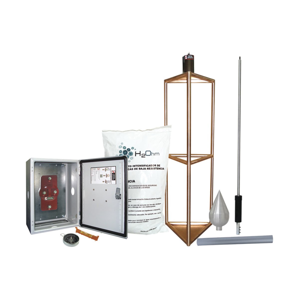Kit de Pararrayo con Punta con Diámetro de Protección de 300 metros.