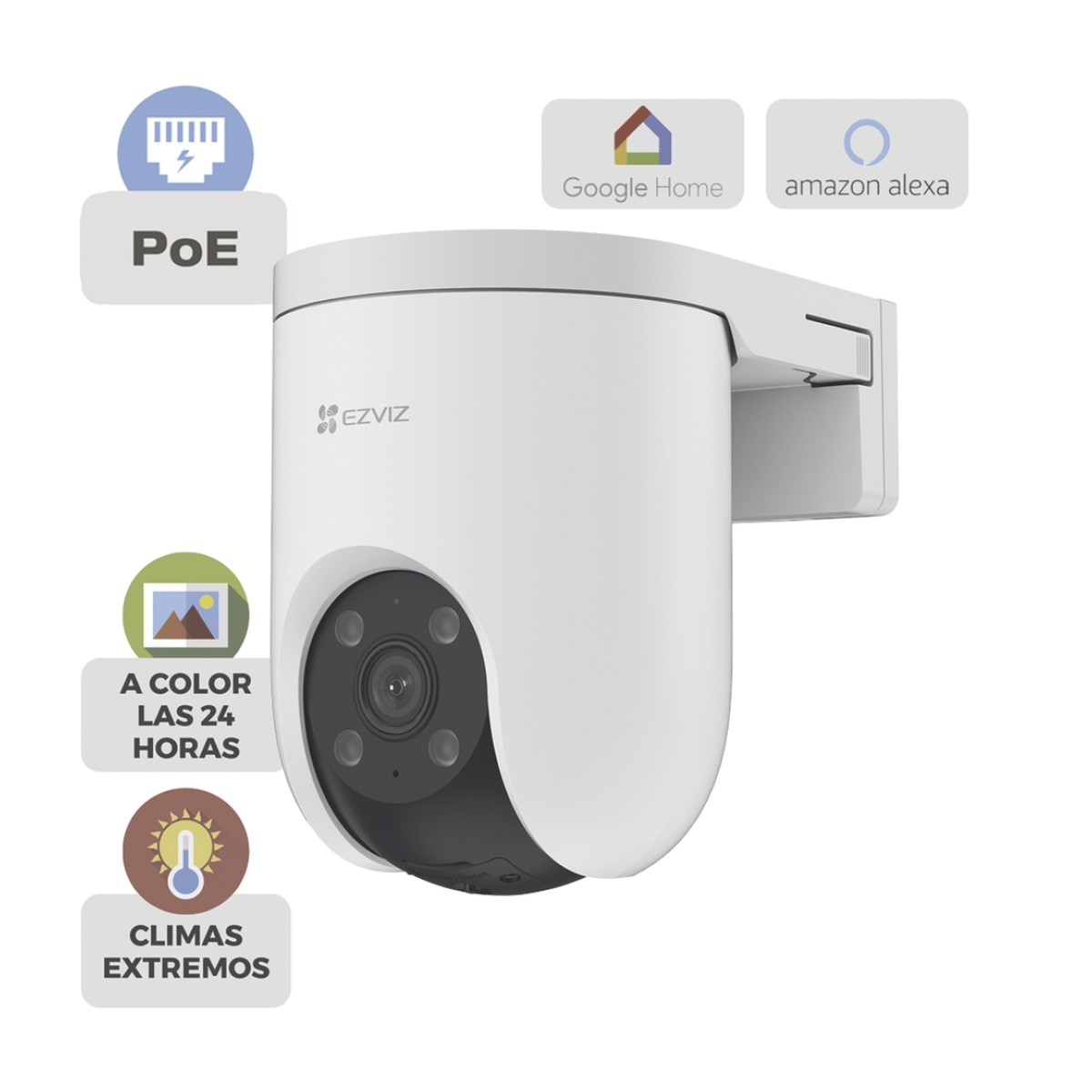 Cámara PT PoE Estandar Af / 3 Megapixel  / Movimiento Panorámico de 360° / Preset / Seguimiento Inteligente / Detección Humana / Audio de Dos Vías
