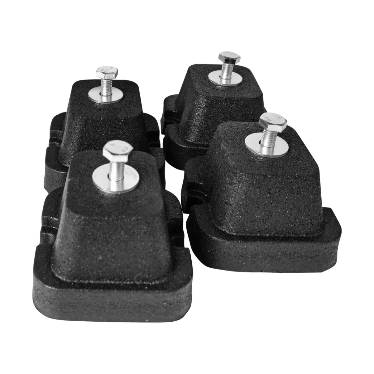 Kit de 4 Bases Antivibratorias para Minisplit / Carga 120 Kg / Montaje en Piso / Caucho de Alta Resistencia