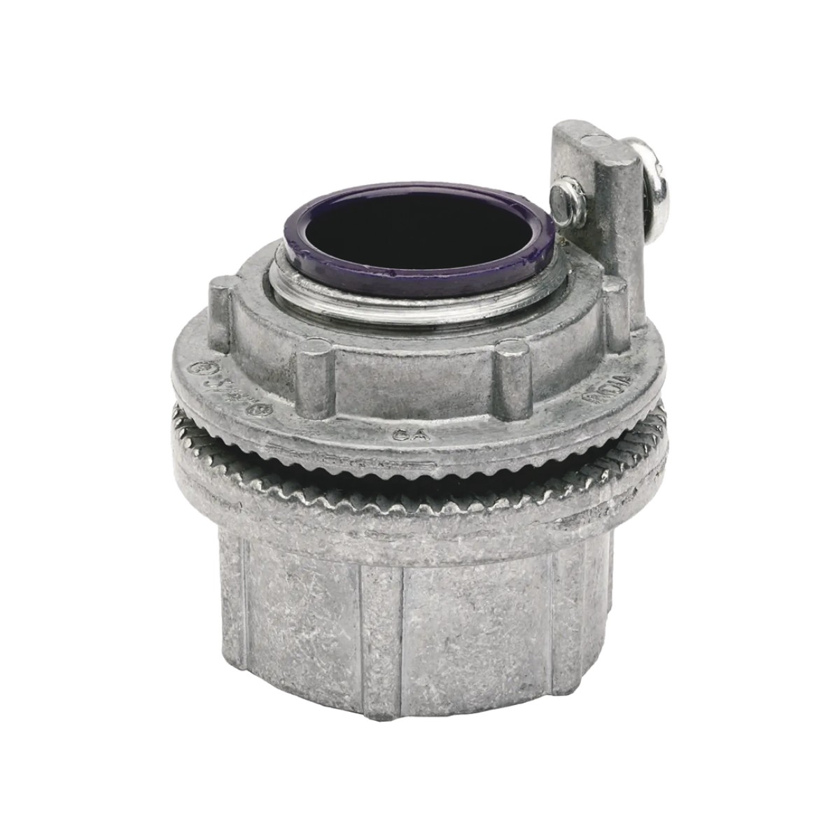 Conector Meyers de Aluminio de 3/4" con tornillo de puesta a tierra, disponible para Áreas Peligrosas Clase 1 División 2 de acuerdo con NEC 501.10.