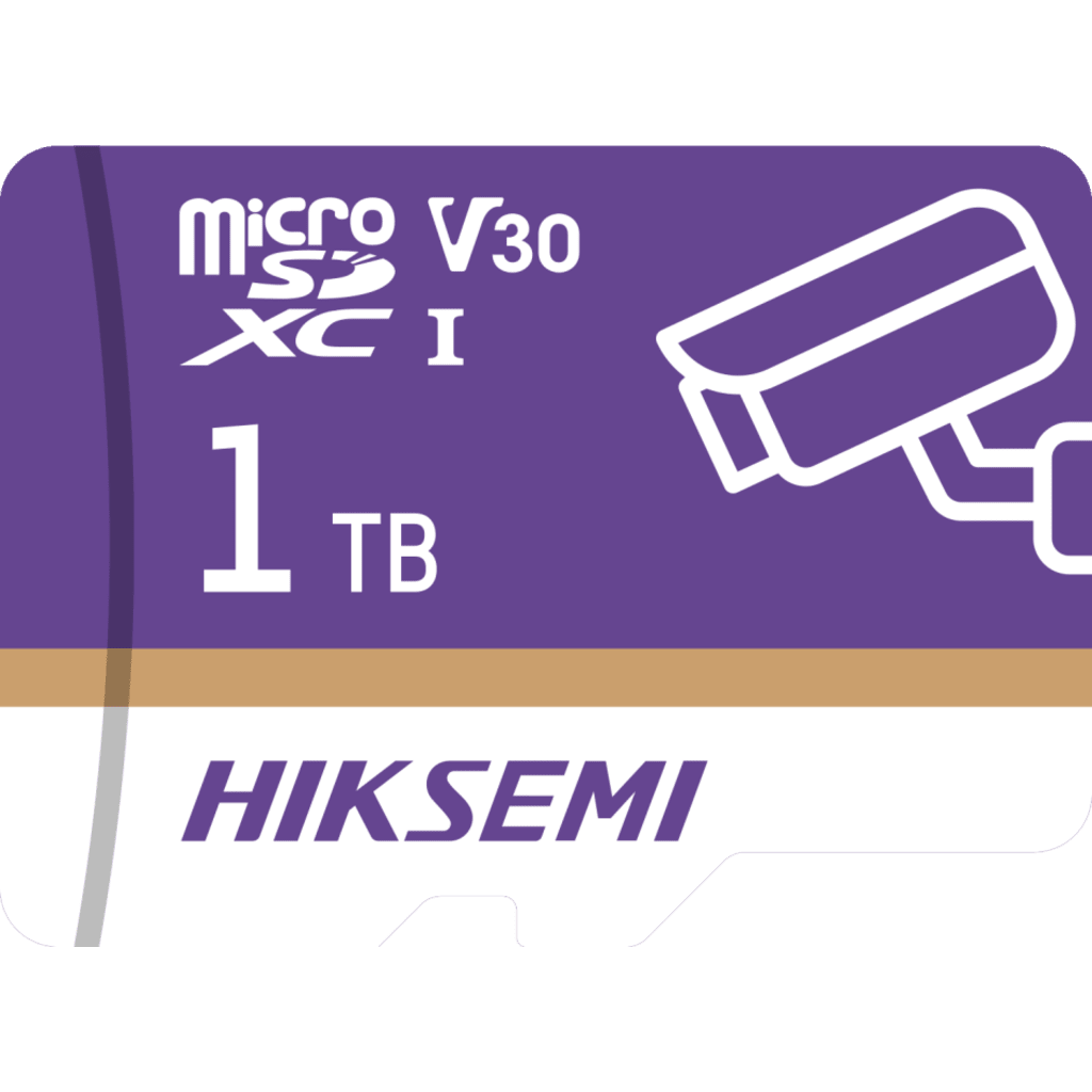 Tarjeta MicroSD 1TB / Videovigilancia 24/7 / 3D TLC NAND / Clase 10 U3 / 100 MB/s Lectura / All-Weather -25°C a 85°C / HIKSEMI GUARD PRO