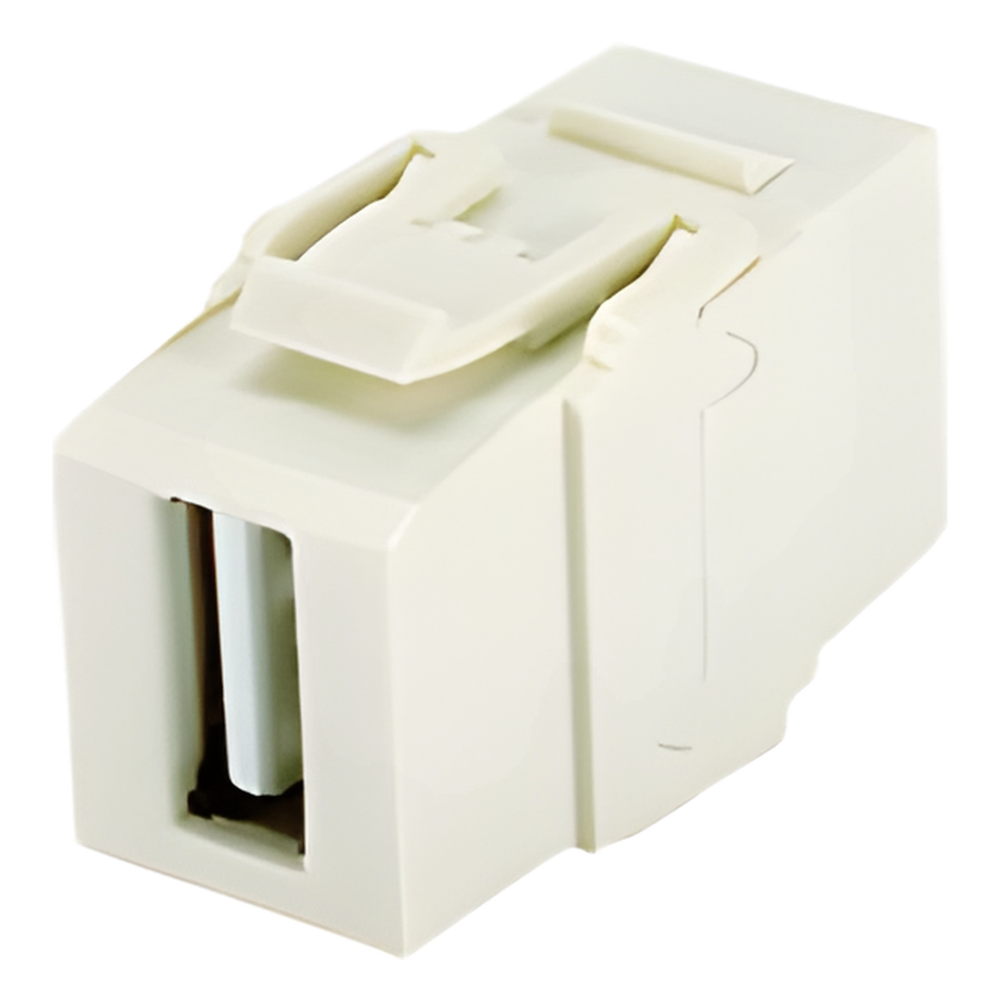 Módulo Acoplador USB 2.0, Hembra a Hembra, Tipo Keystone, Color Blanco