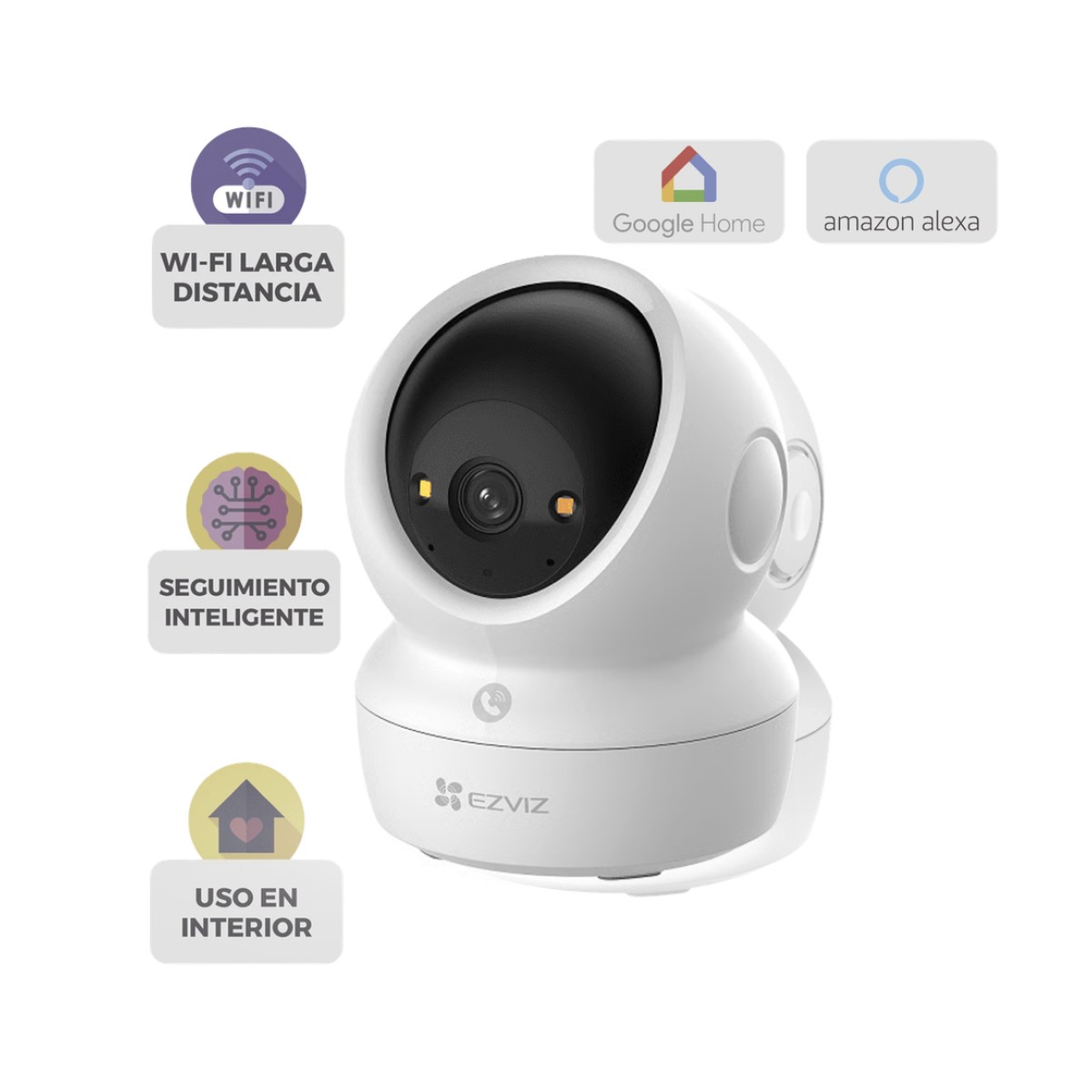 Cámara PT Wi-Fi / 4K (8 Megapíxeles) / Audio de Dos Vías / Visión Nocturna Inteligente en Color  / Detección Humana / Detección de Mascota / Llamada a la App con un toque / Almacenamiento en MicroSD y Nube