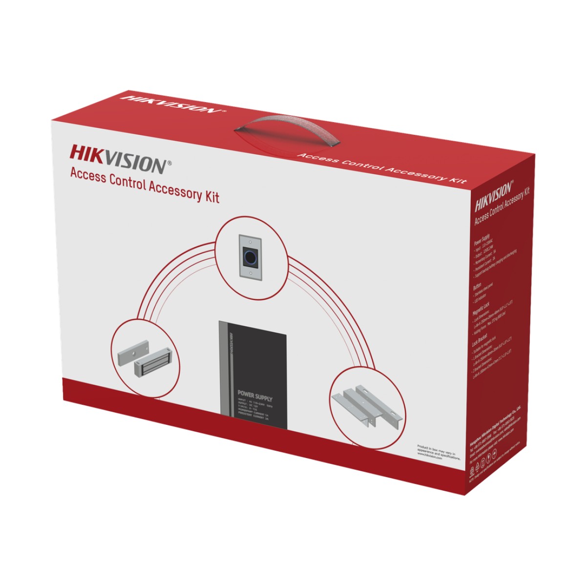 Kit HIKVISION para para Control de Acceso / Fuente 12 Vcd 2 A + Botón de Salida + Chapa Magnética 600 Lbs / Para Instalación de Control de Acceso Autónomo (Facial Min Moe, Teclados, Lectores de Huella, Etc...)