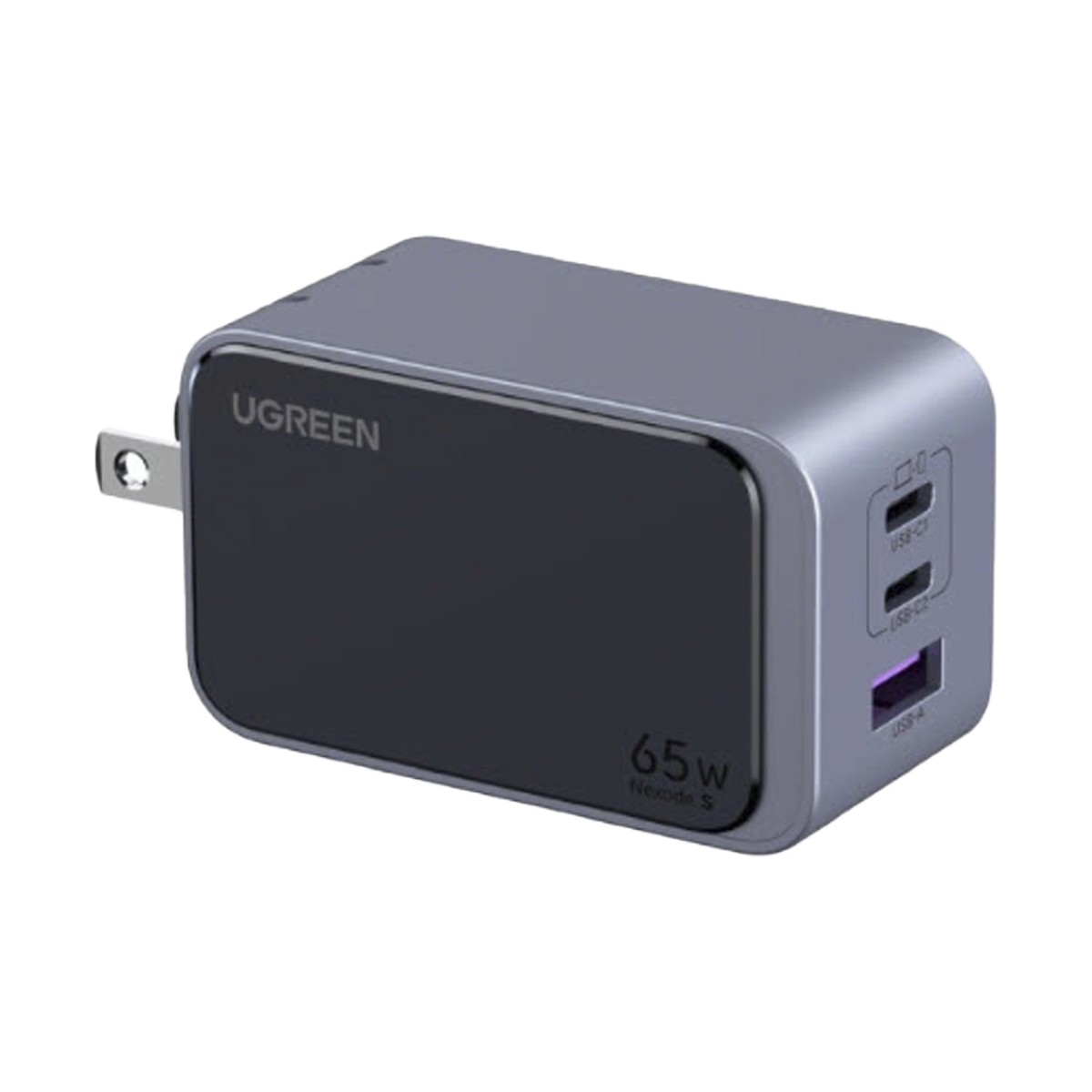 Cargador de 65W serie Nexode S | 3 Puertos de Carga Rápida | 2 USB-C | 1 USB-A | Tecnología GaN II | PD3.0 | QC4.0 | FCP/SCP/AFC/PPS/PPS2.0 | Tecnología de Protección Térmica | Optimiza la Carga | Carcasa Ignifuga.