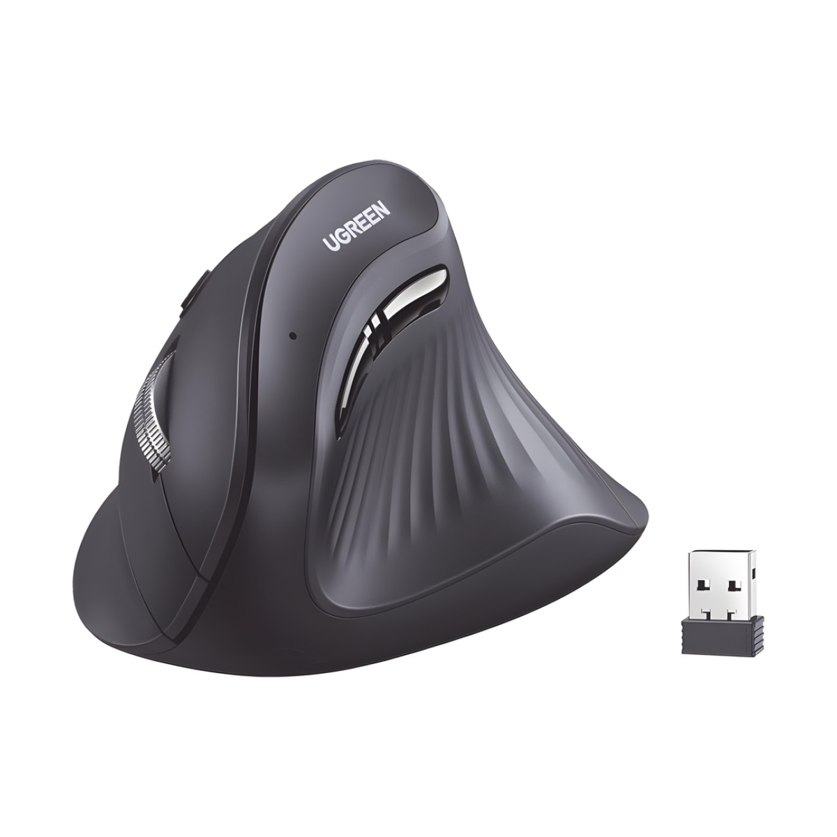 Mouse Inalámbrico en Angulo Vertical | 2.4G & Bluetooth | Conecta 3 dispositivos Simultáneamente | 4 Niveles de DPI |  Clic Silencioso | 5 botones Silenciosos | Soporta Win, Mac, Linux & Chrome.