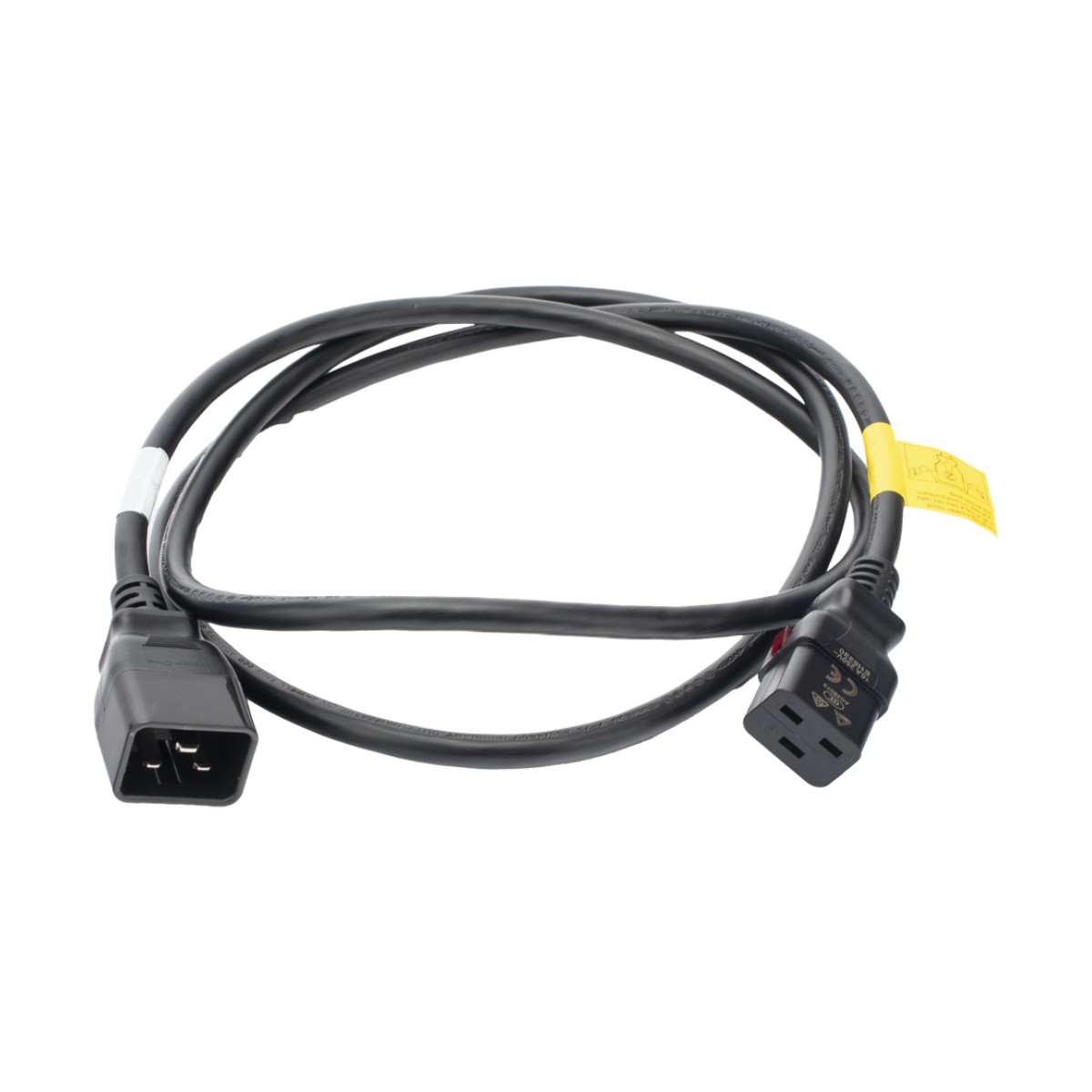 Cable de Alimentación Eléctrica Con Bloqueo de Seguridad, de IEC C19 a IEC C20, 1.8 Metros de Largo, Color Negro, 1 Pieza