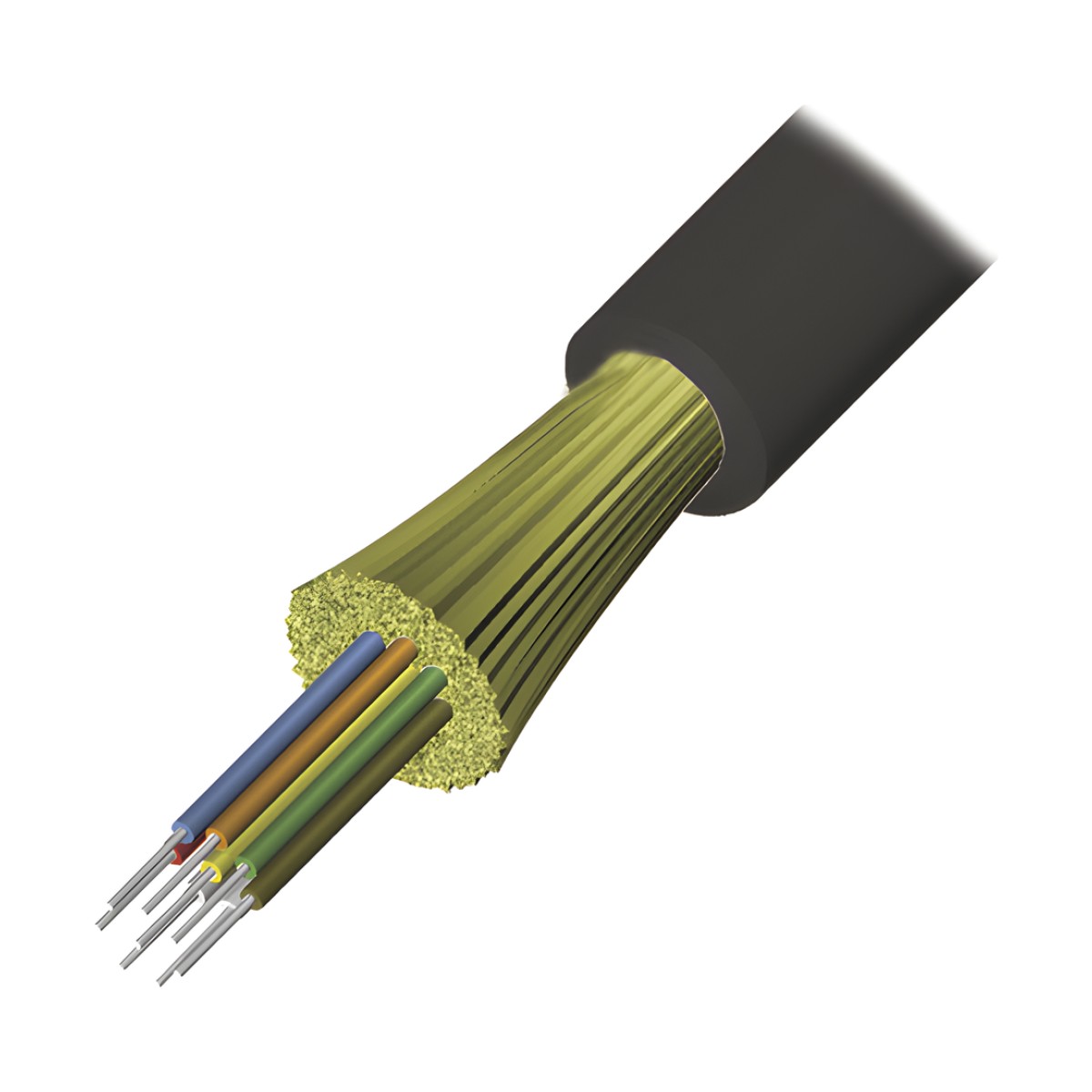 Cable de Fibra Óptica de 6 Hilos, Interior/Exterior, Loose Tube, No Conductiva (Dieléctrica), LS0H, Monomodo OS1/OS2 9/125, 1 Metro (3.28 Pies)