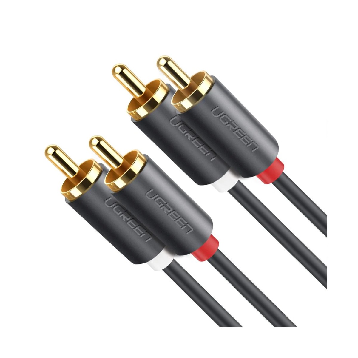Cable de Audio 2 RCA Macho a 2 RCA Macho / 3 Metros (9.84 Pies) / Color Negro / Alta Calidad / Anillos de Goma para Asegurar un Agarre Firme al Instalar o Quitar el Cable
