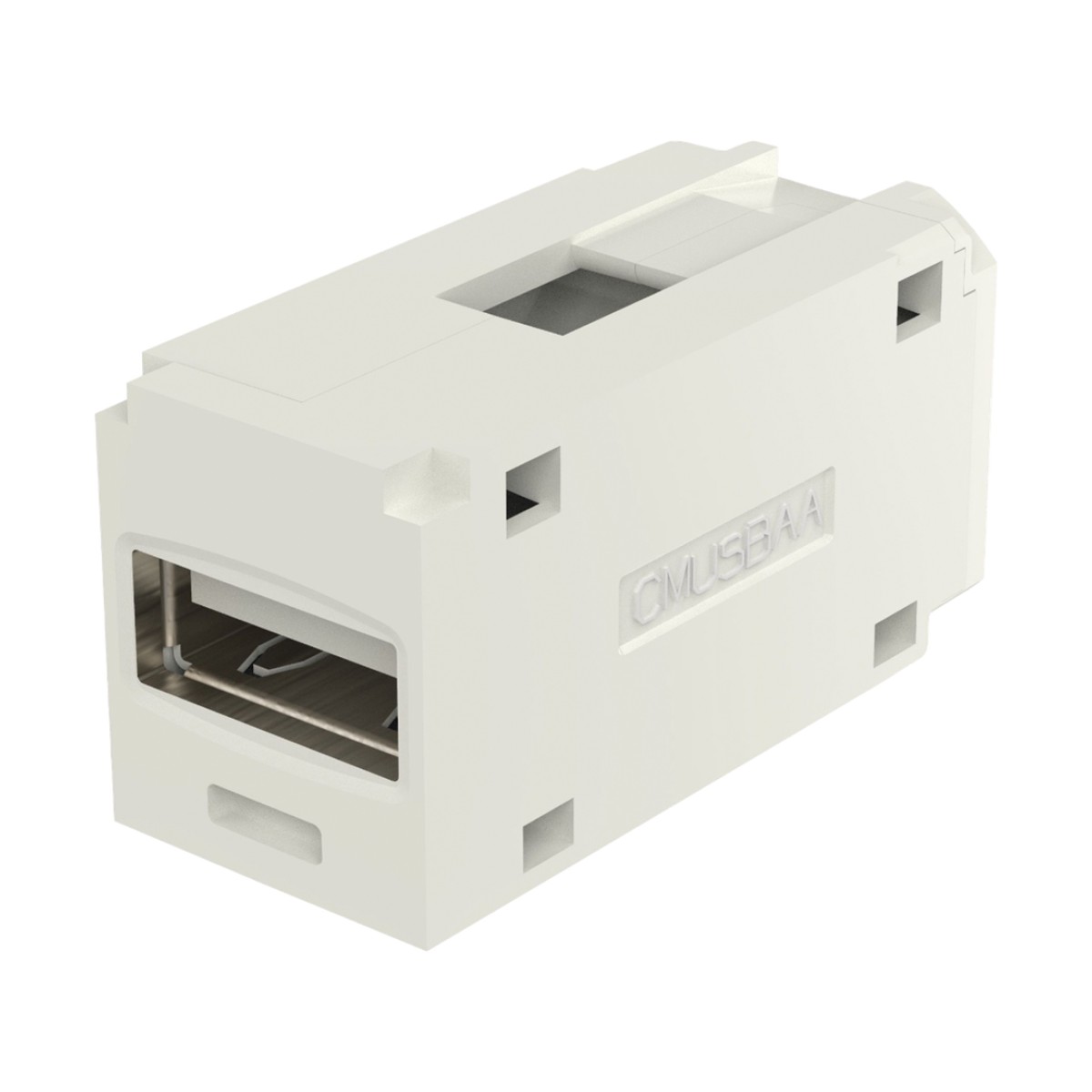Módulo Acoplador USB 2.0, Hembra a Hembra, Tipo Mini-Com, Color Blanco Mate