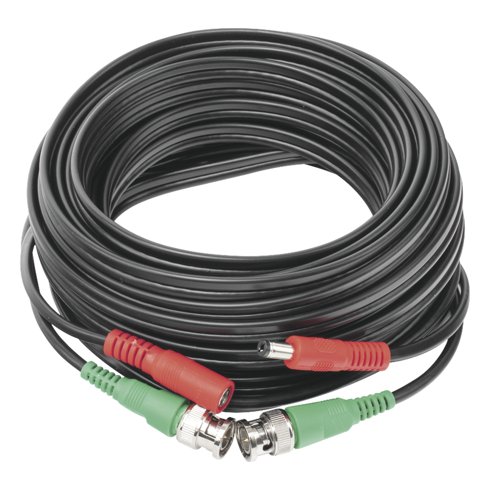 Cable Coaxial (BNC RG59) + Alimentación / SIAMES / 10 Metros (32.81 Pies) / Aleación Cobre + Aluminio CCA / Para Cámaras 4K / Uso Interior y Exterior